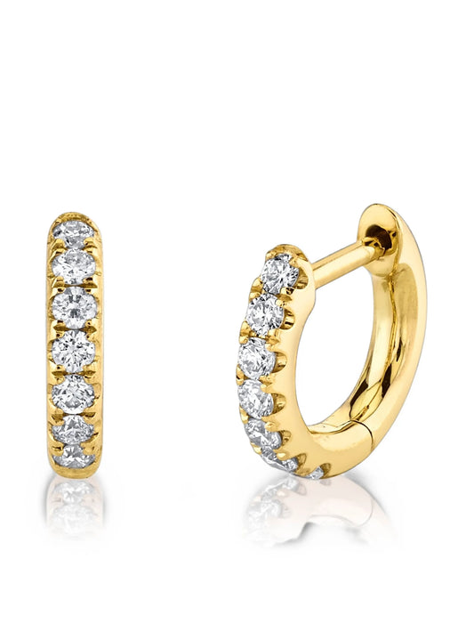 XS diamond huggies earrings