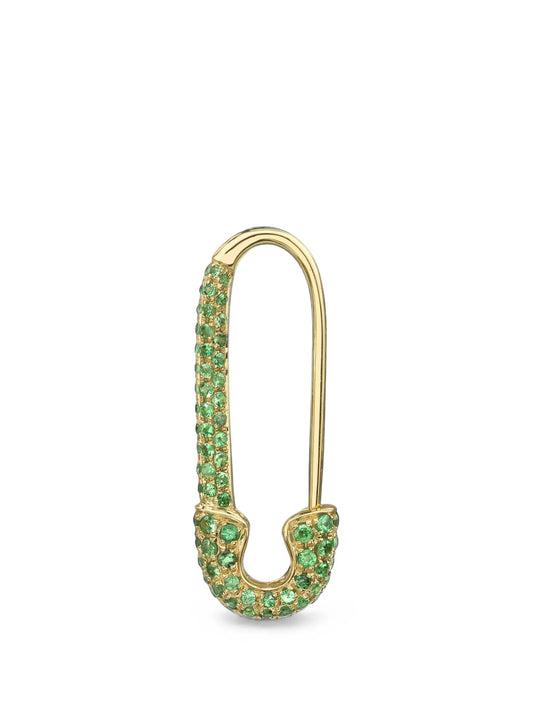 tsavorite safety pin earring