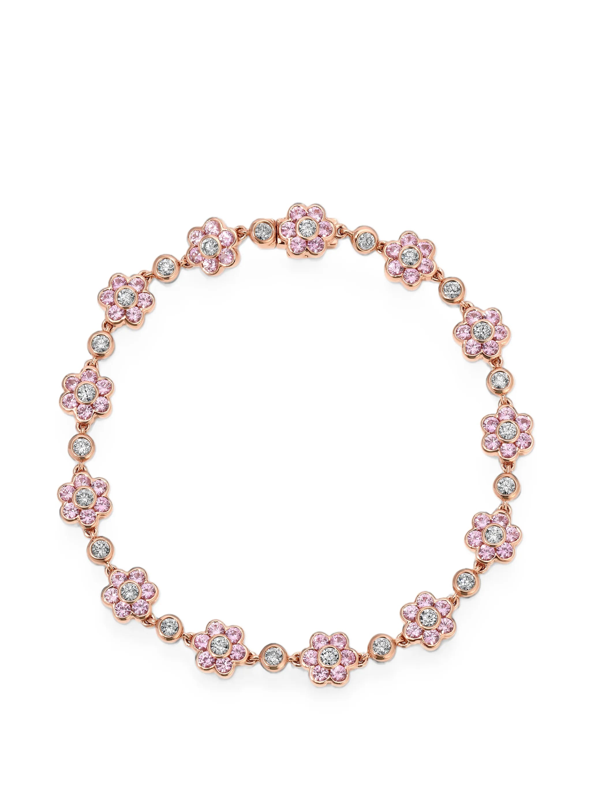 small Flora pink sapphire and diamond bracelet