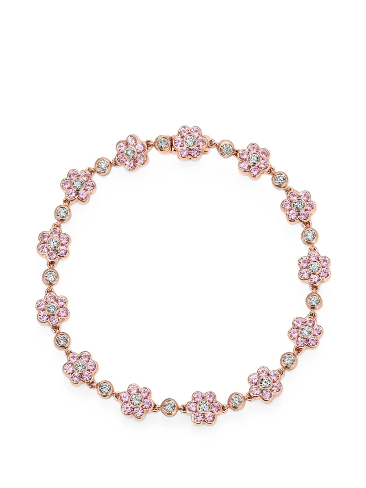 small Flora pink sapphire and diamond bracelet