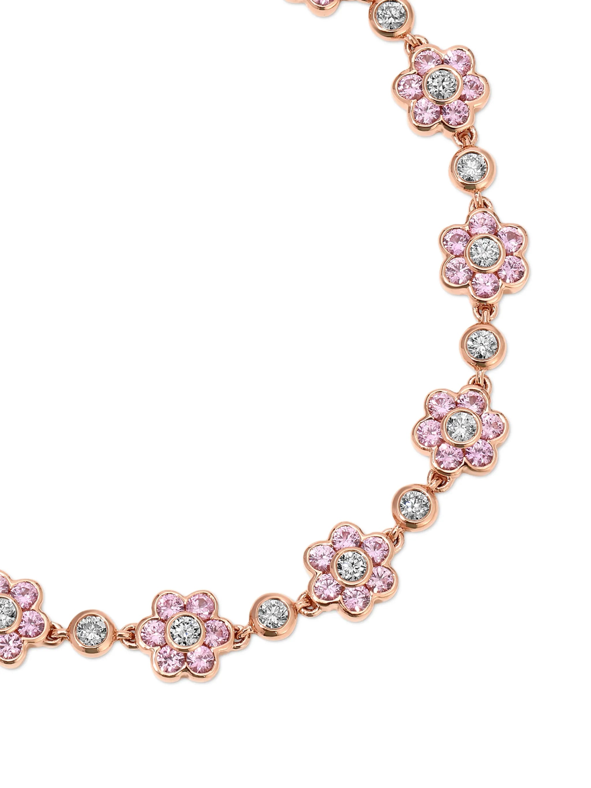 small Flora pink sapphire and diamond bracelet