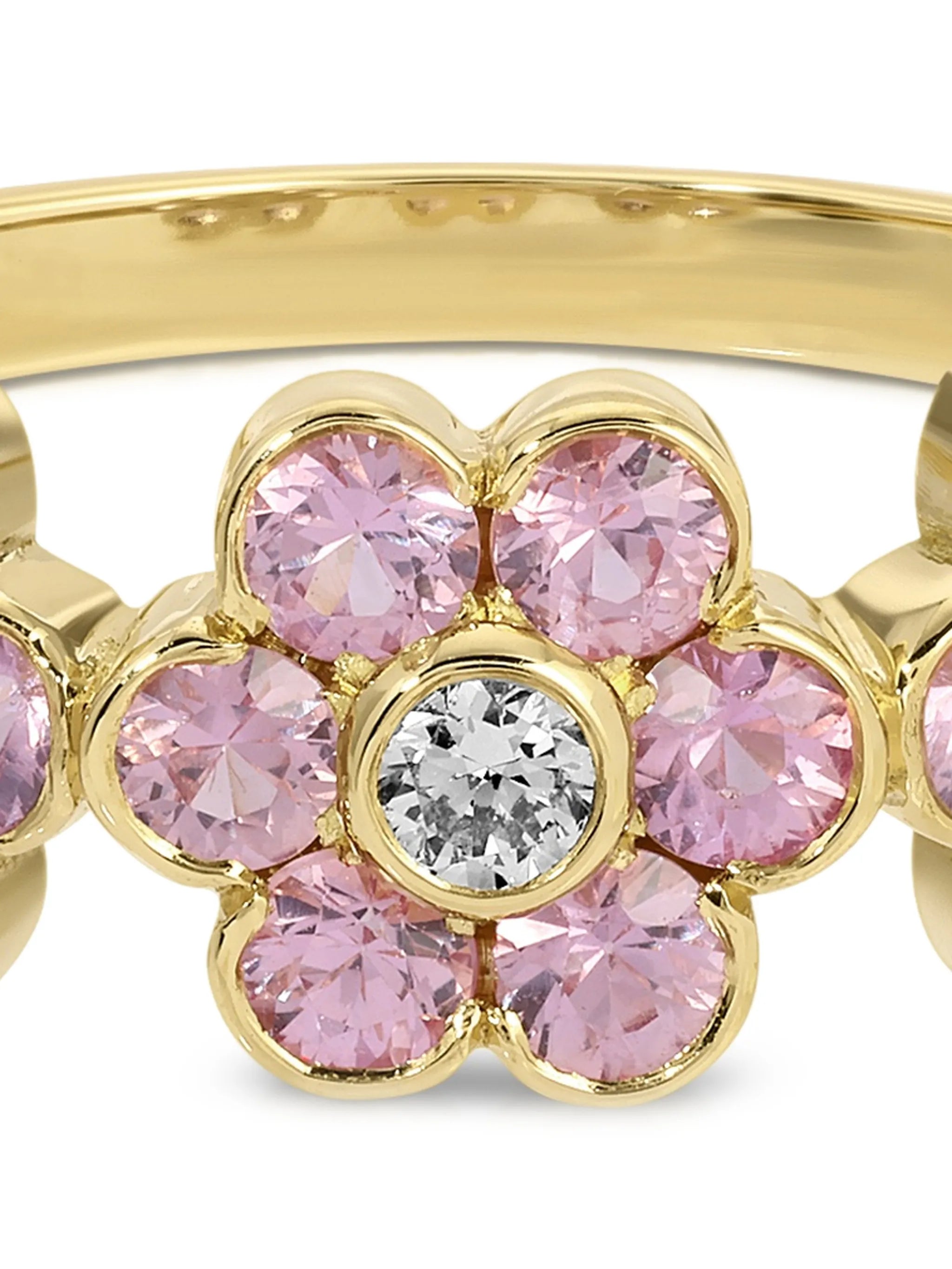Flora pink sapphire and diamond ring