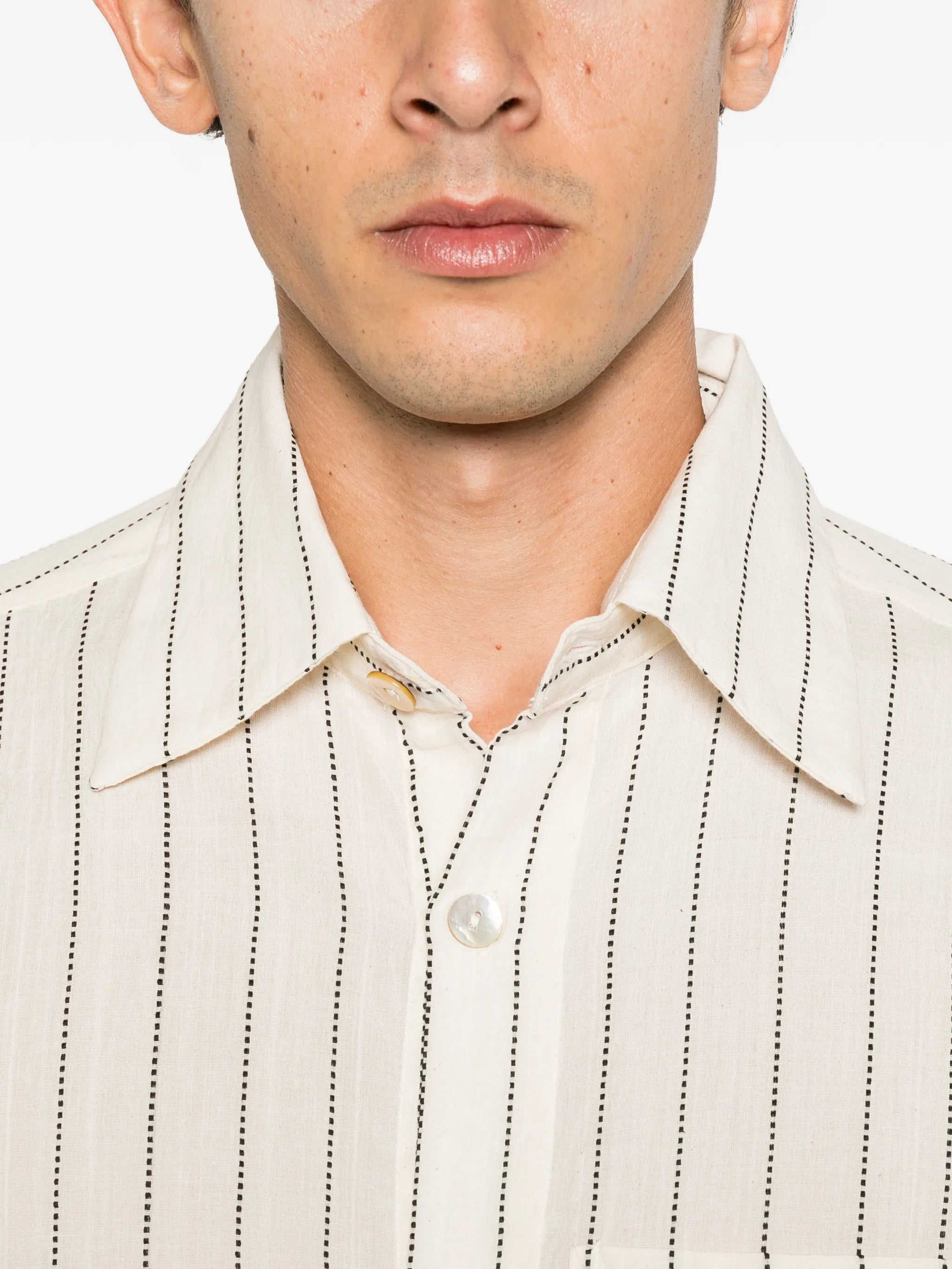 long-sleeve pinstripe shirt