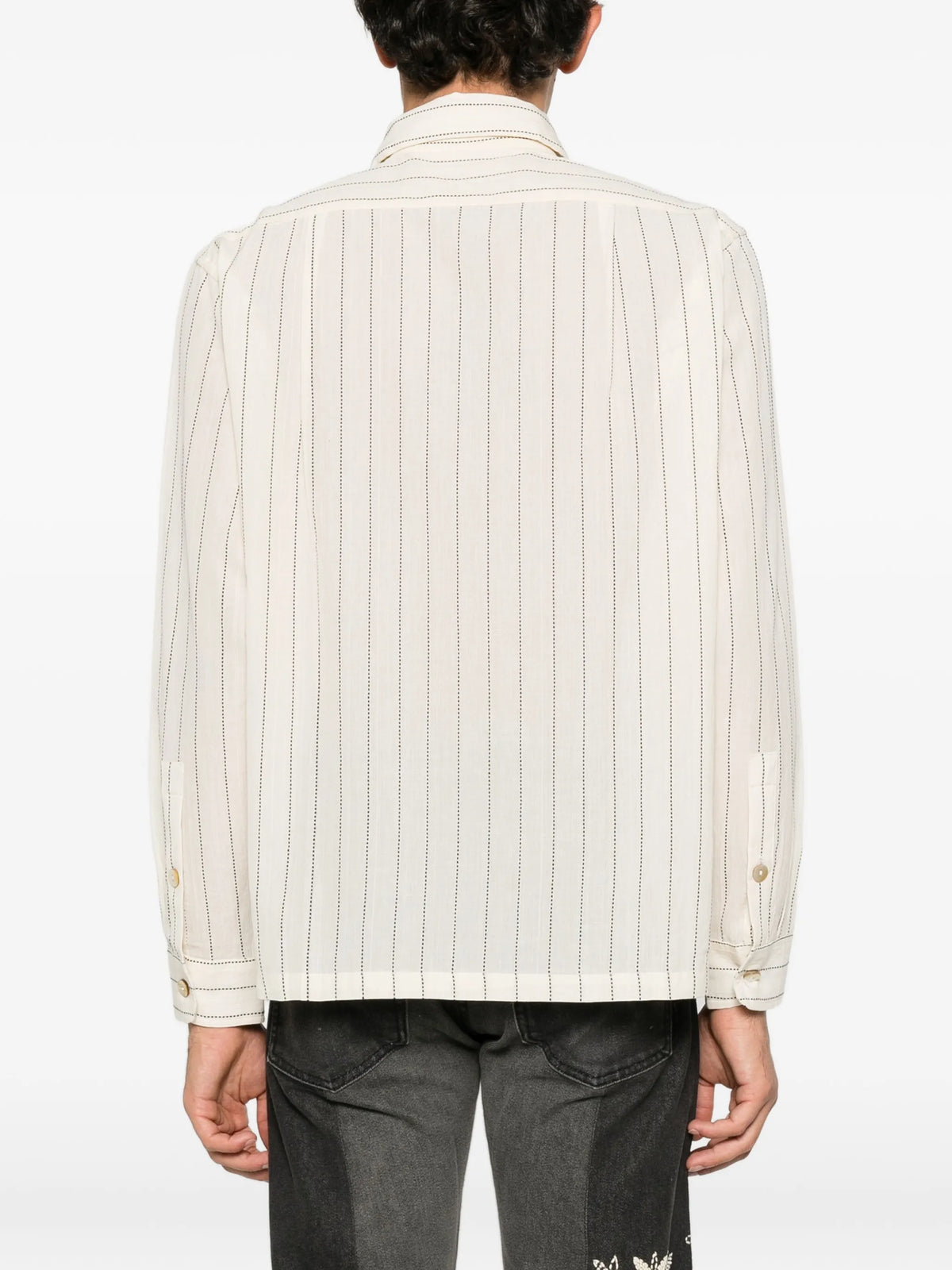 long-sleeve pinstripe shirt