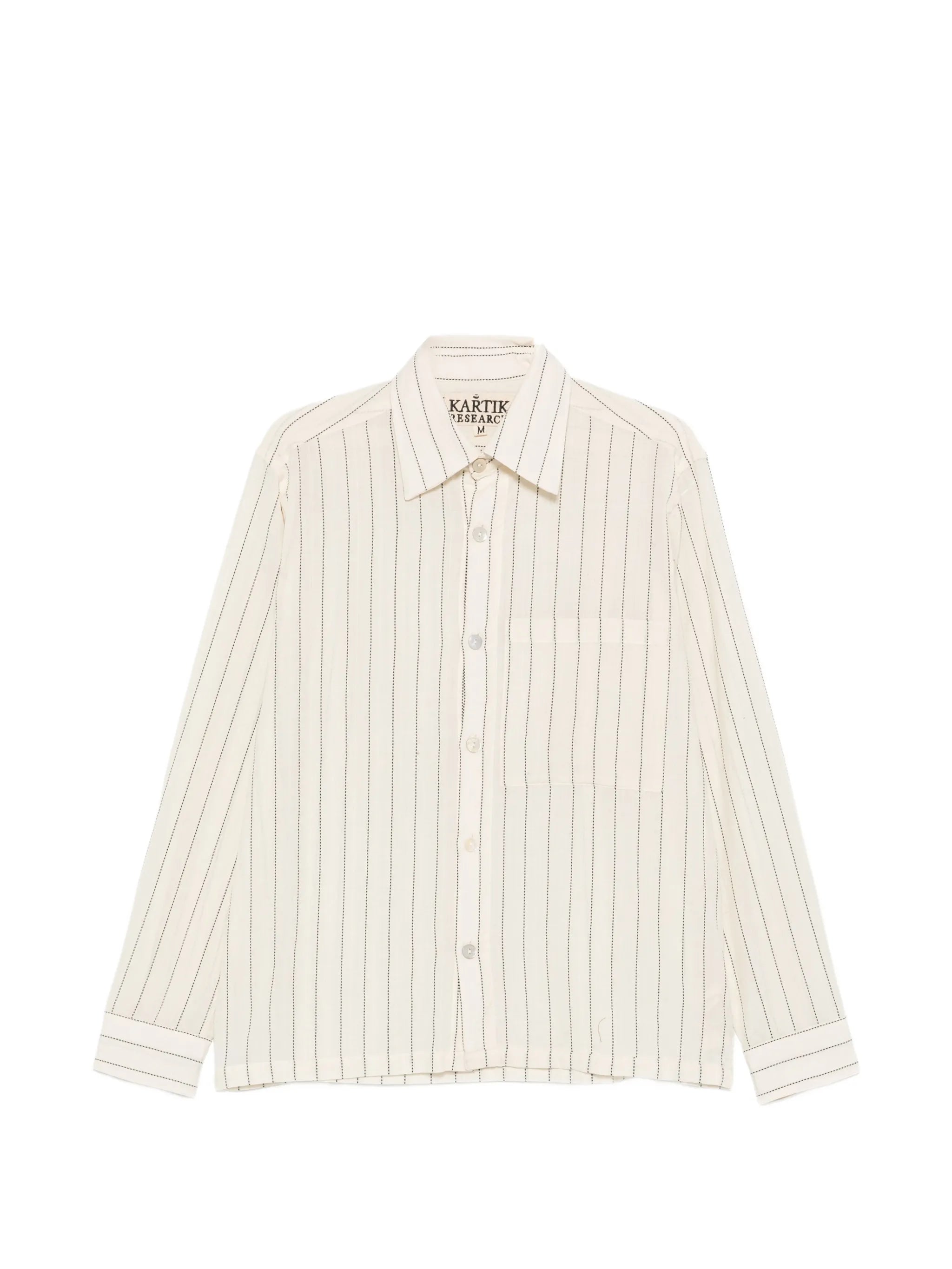 long-sleeve pinstripe shirt
