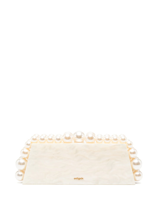 Eos Lungo faux-pearl marbled clutch bag