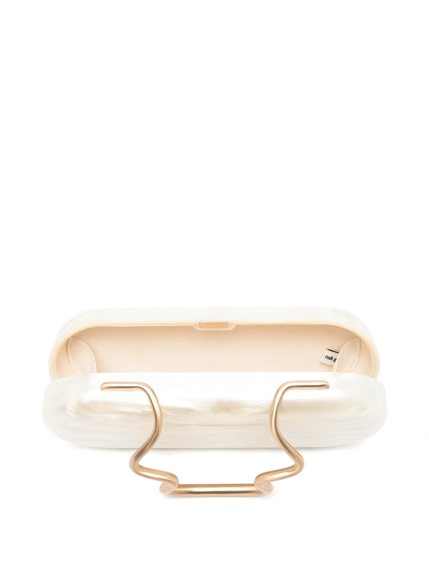 Ilaria marbled-effect sculptural clutch bag