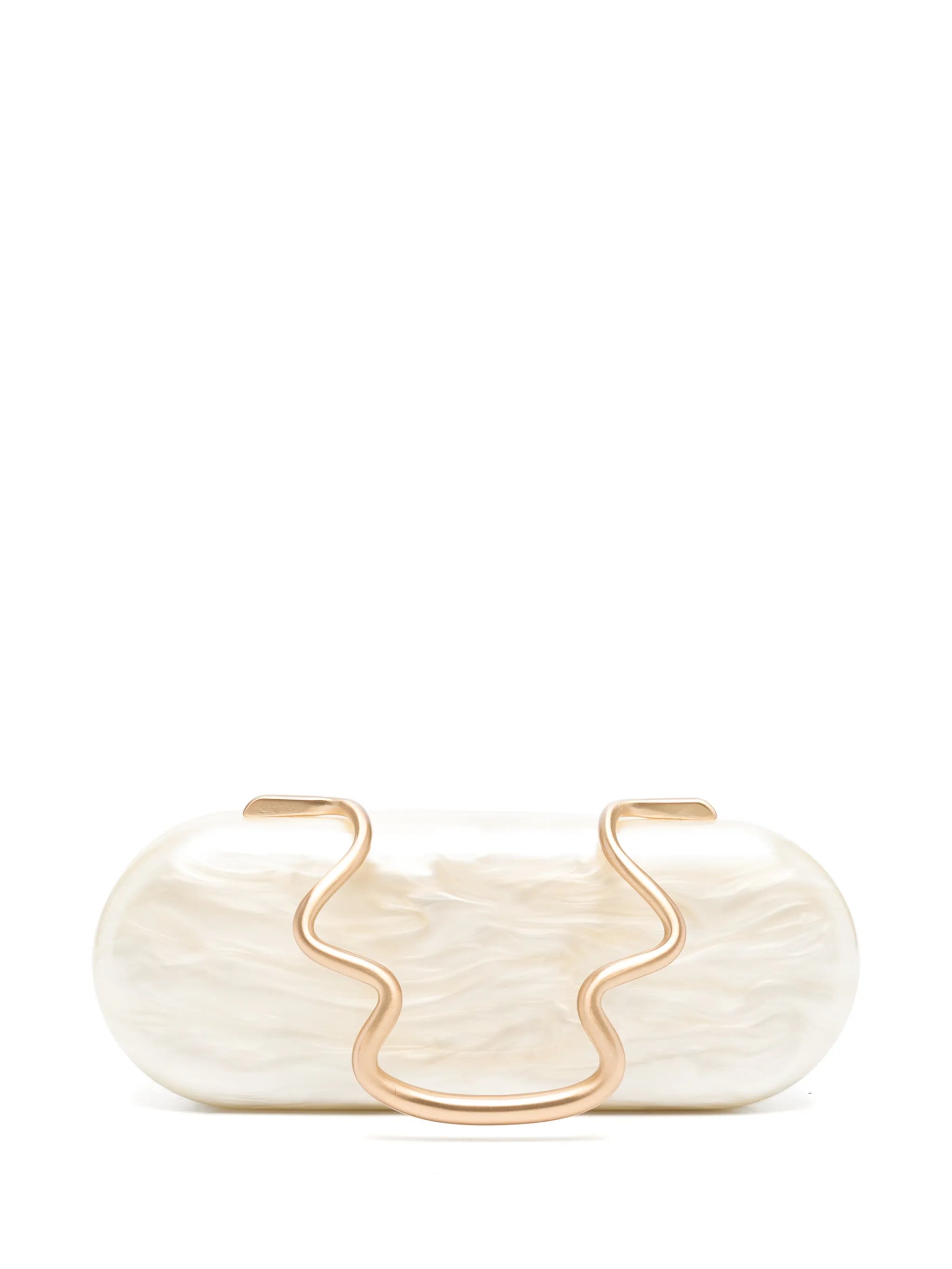 Ilaria marbled-effect sculptural clutch bag