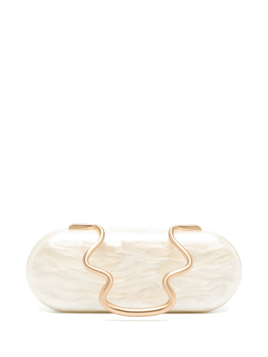 Ilaria marbled-effect sculptural clutch bag
