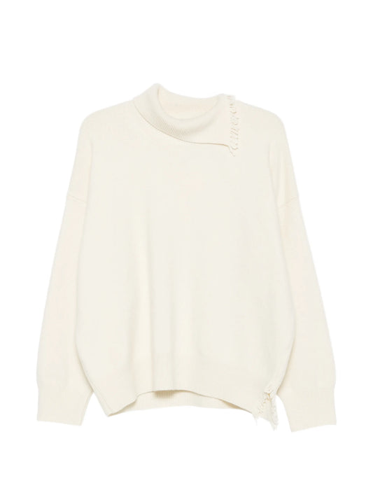 long-sleeve fringed sweater