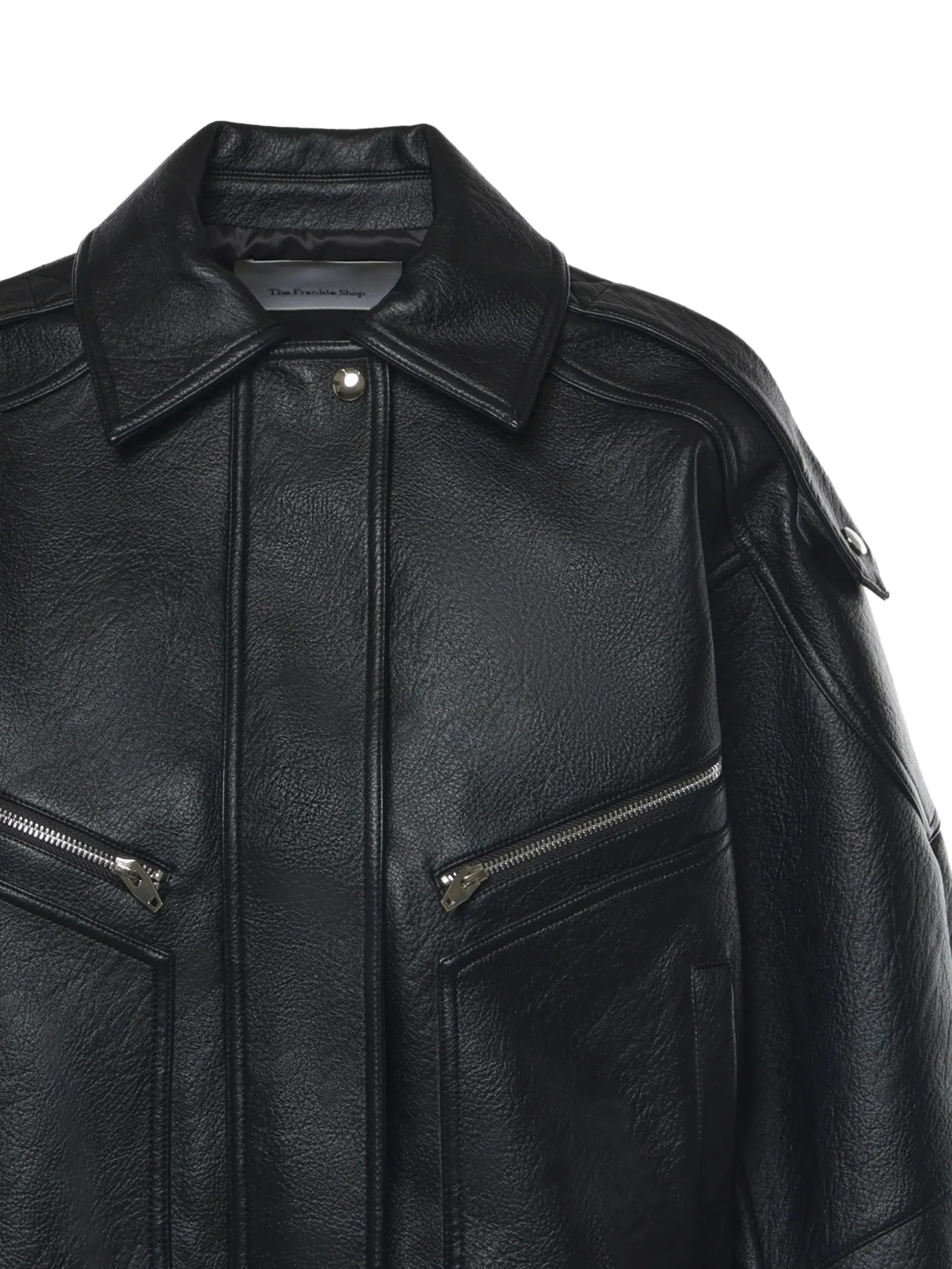 Hudson faux-leather zip-up jacket