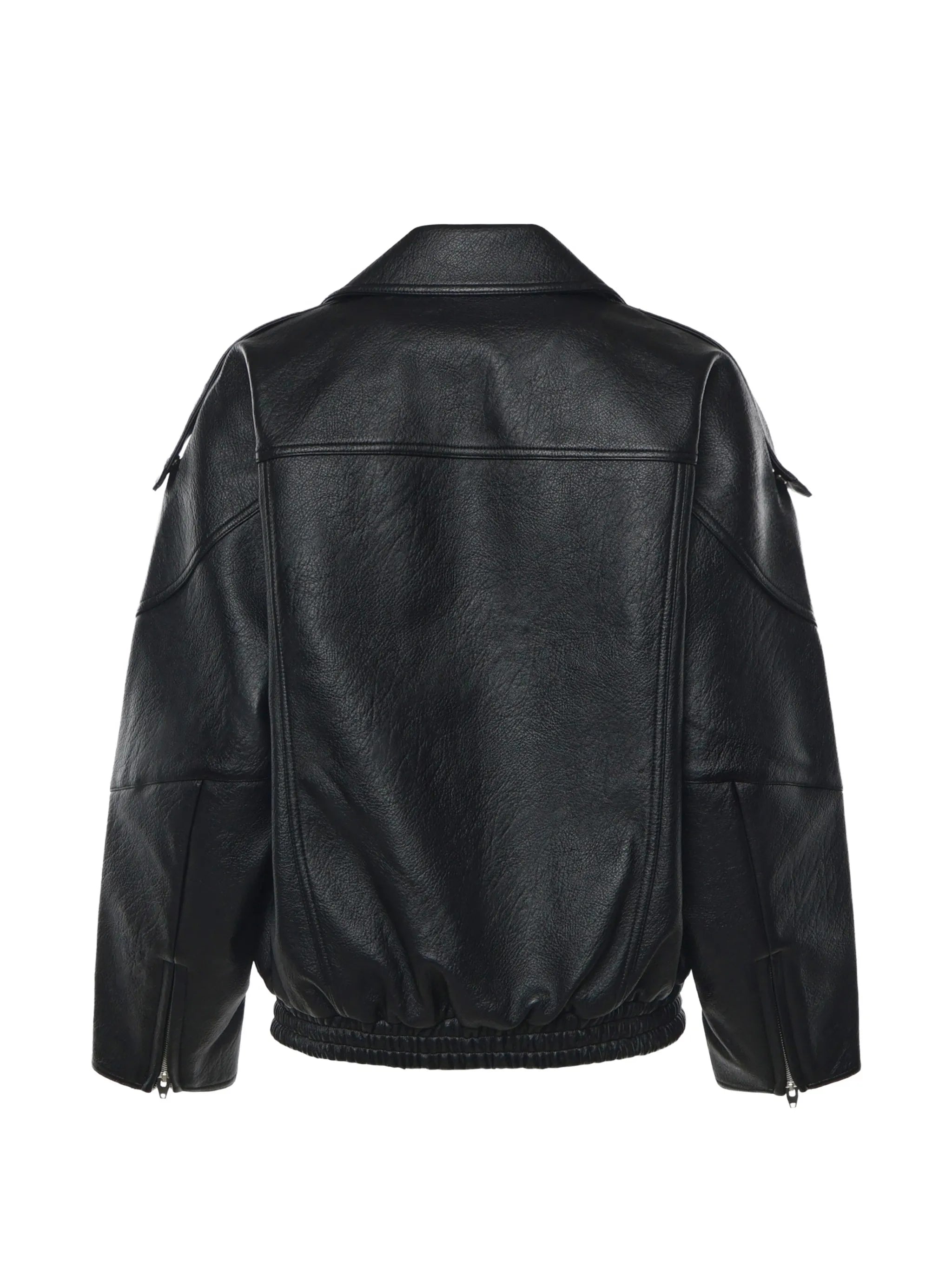 Hudson faux-leather zip-up jacket