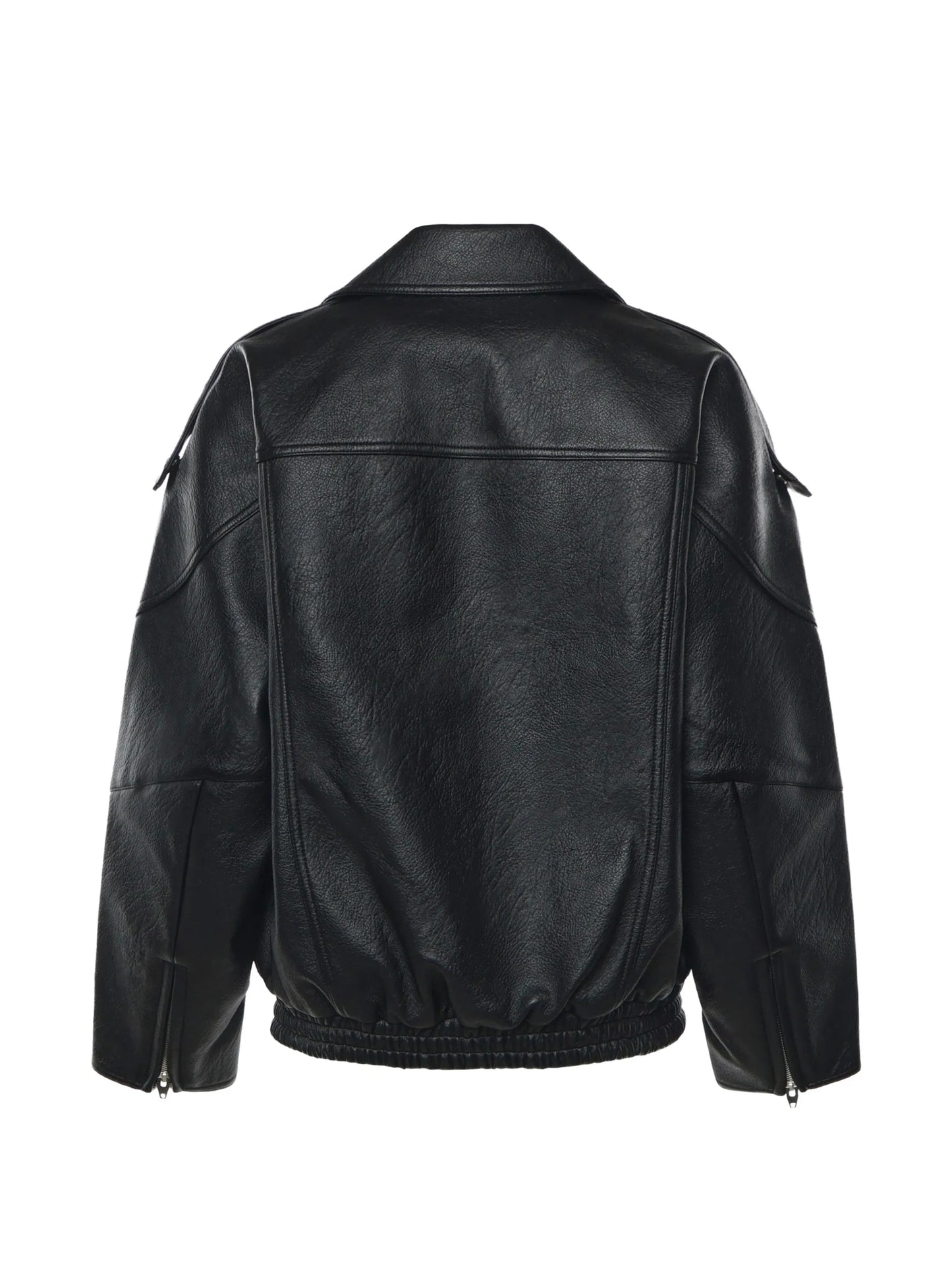 Hudson faux-leather zip-up jacket