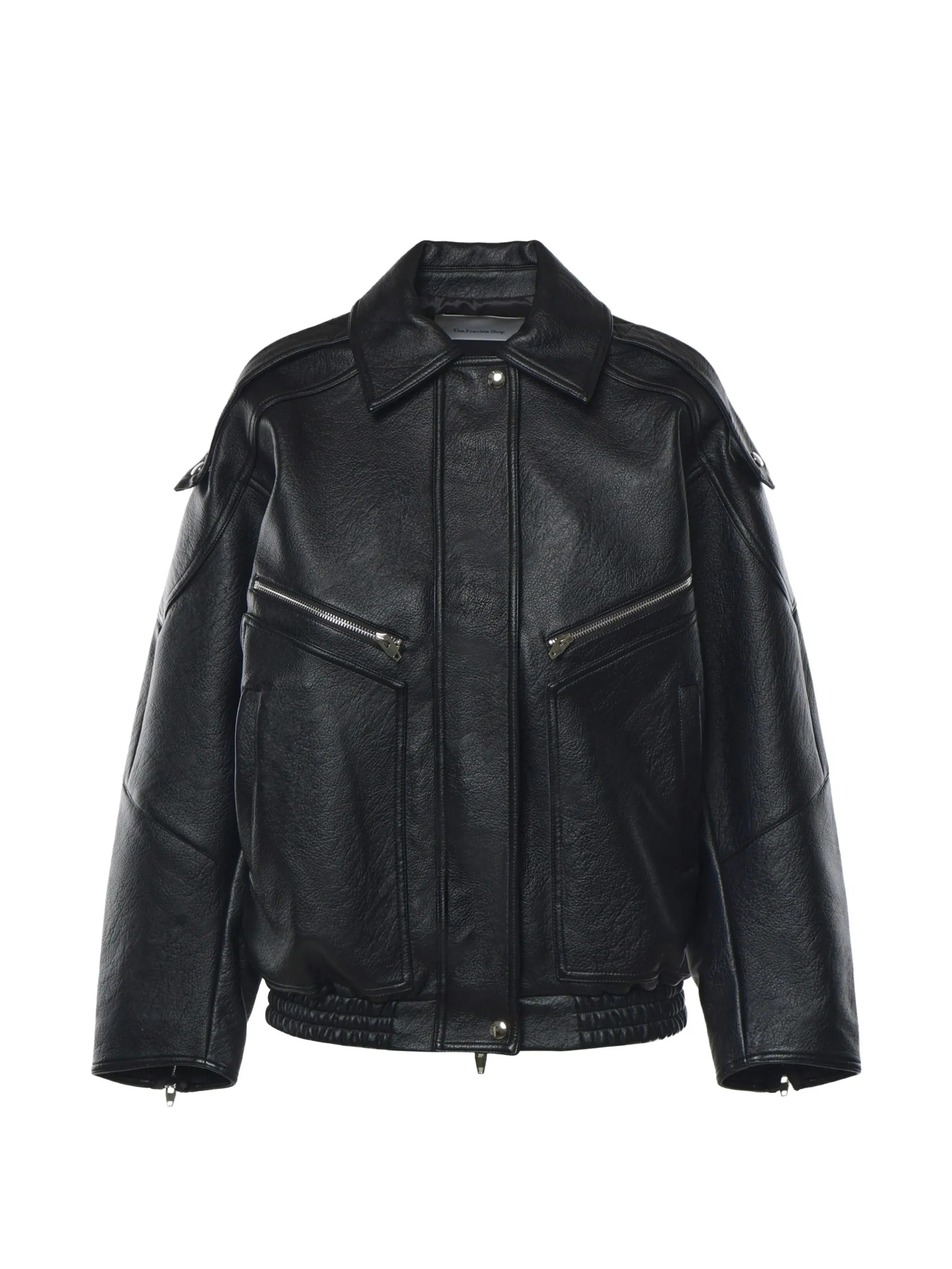 Hudson faux-leather zip-up jacket