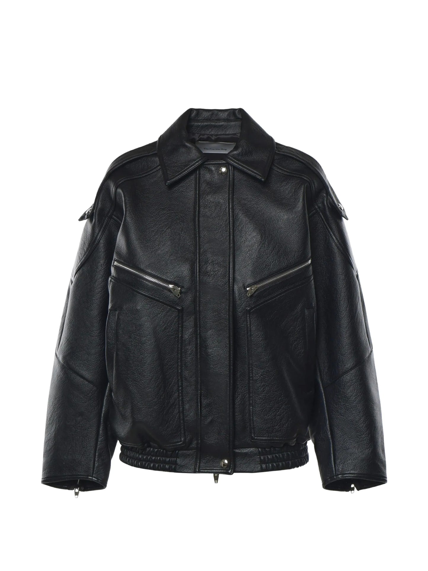 Hudson faux-leather zip-up jacket