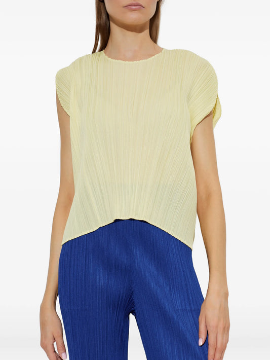 Monthly Colors: July pleated cap-sleeve top