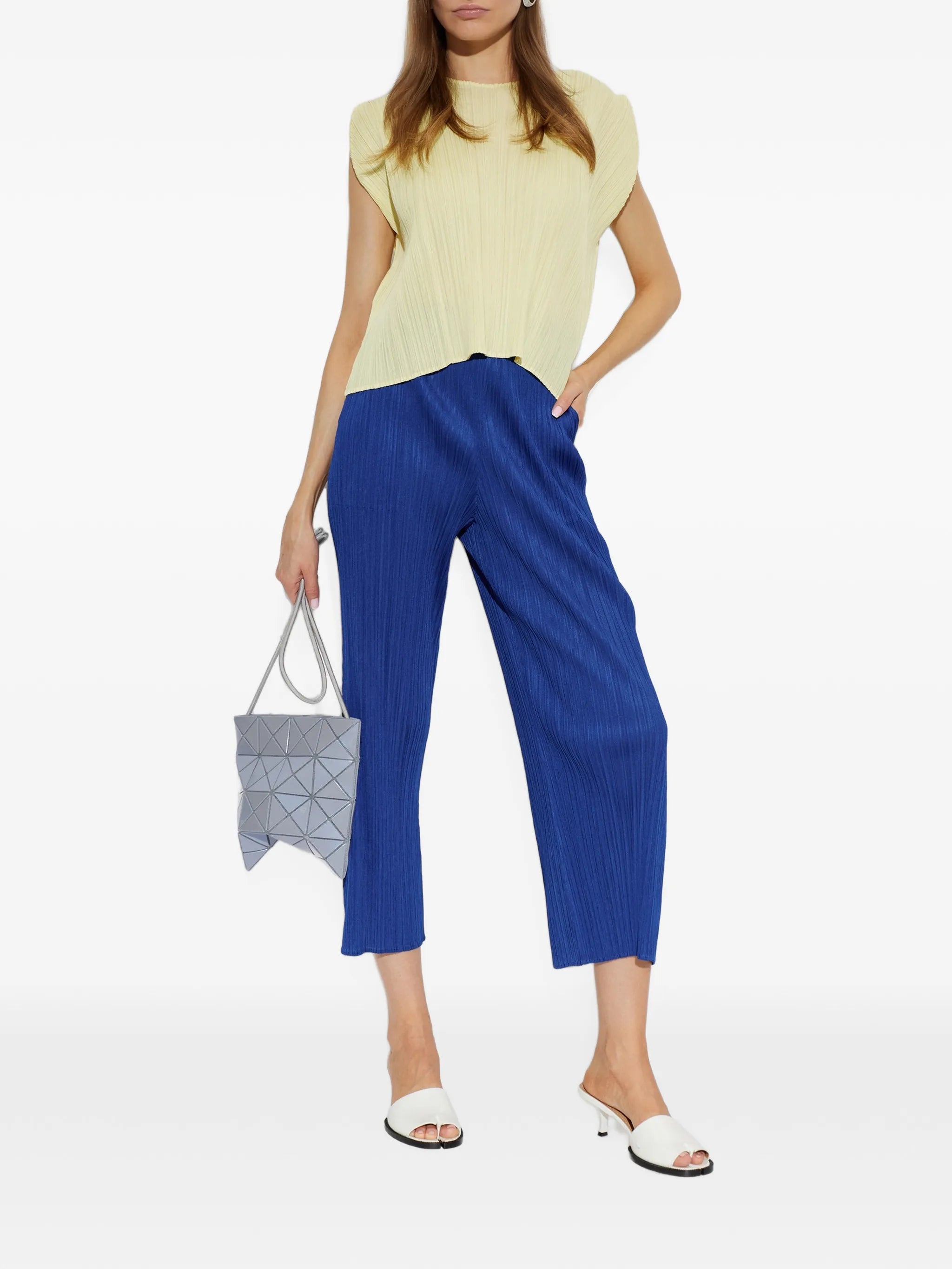 Monthly Colors: July pleated cap-sleeve top