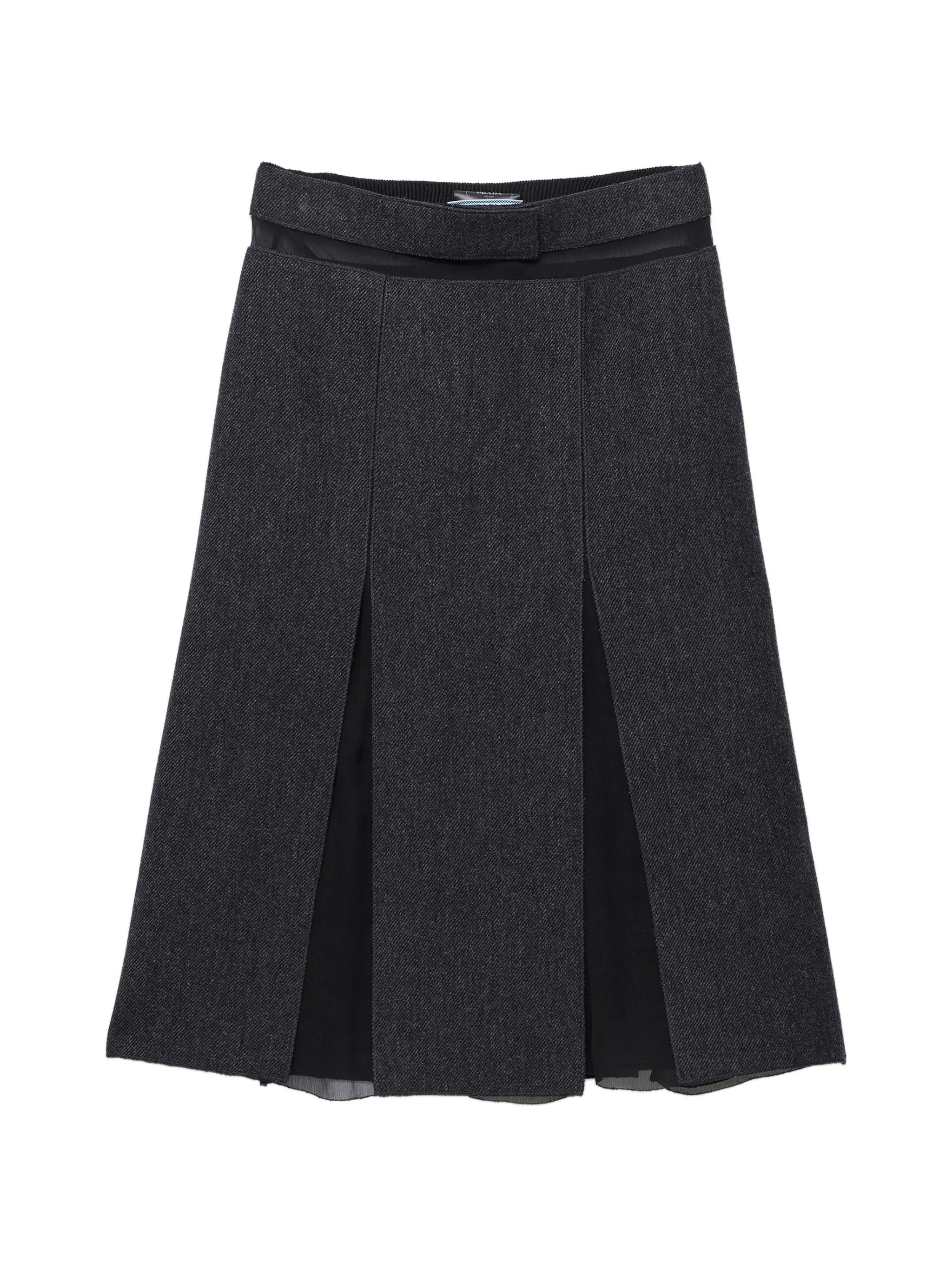 double wool midi-skirt