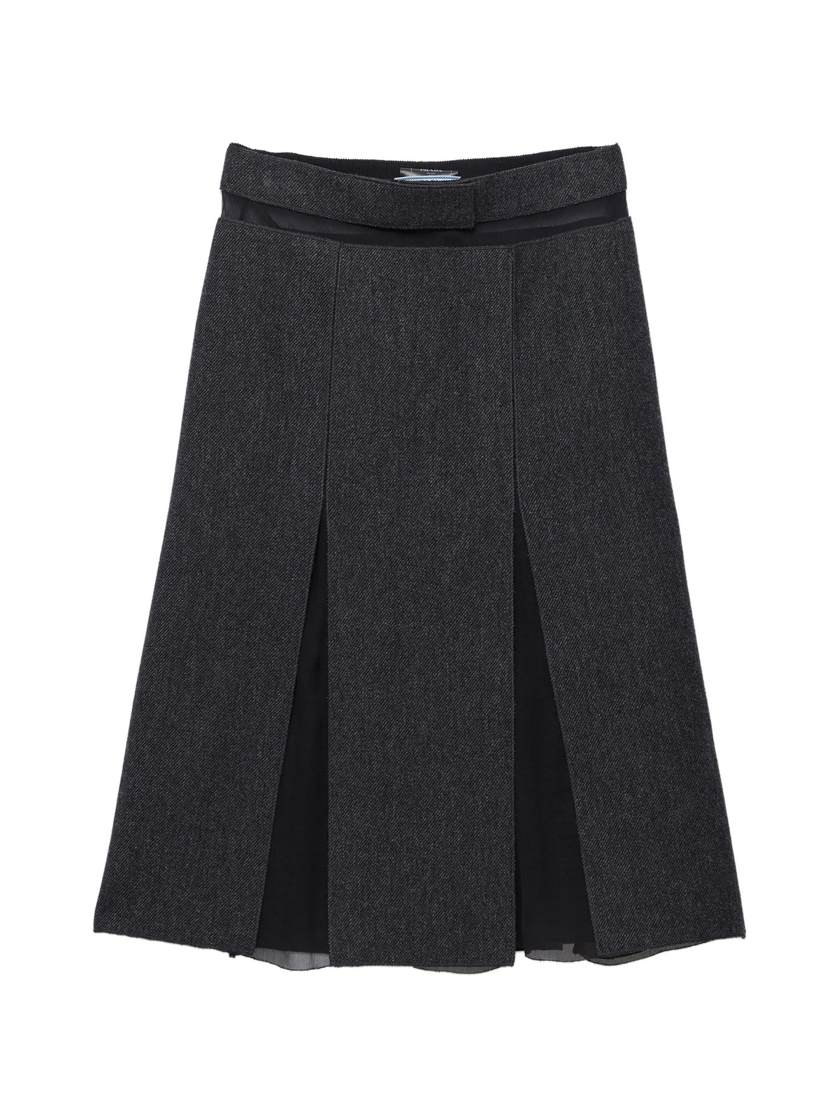 double wool midi-skirt