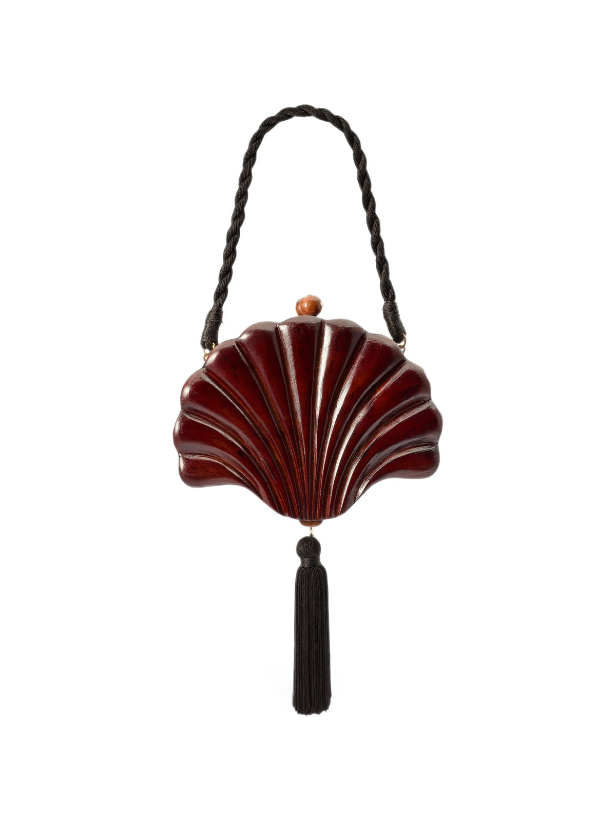 Concha carved clutch bag
