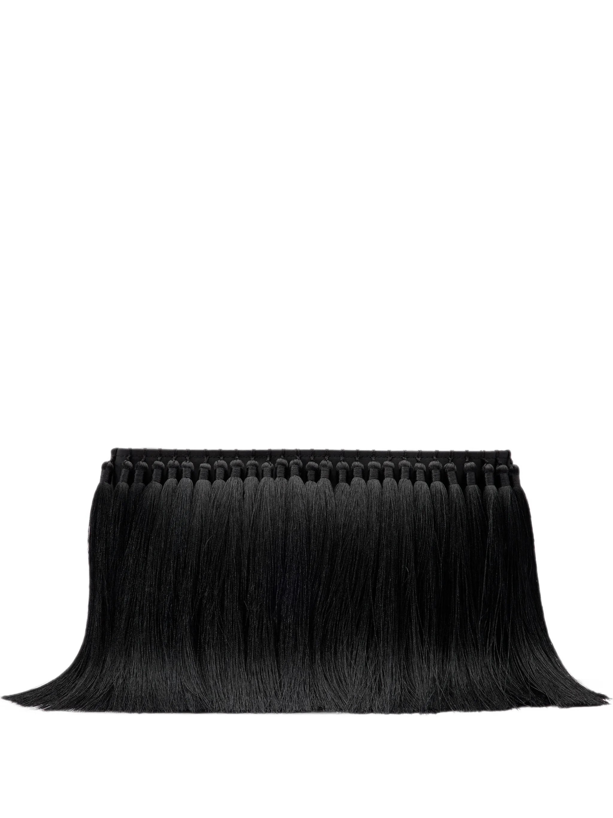 tassel boxy clutch bag