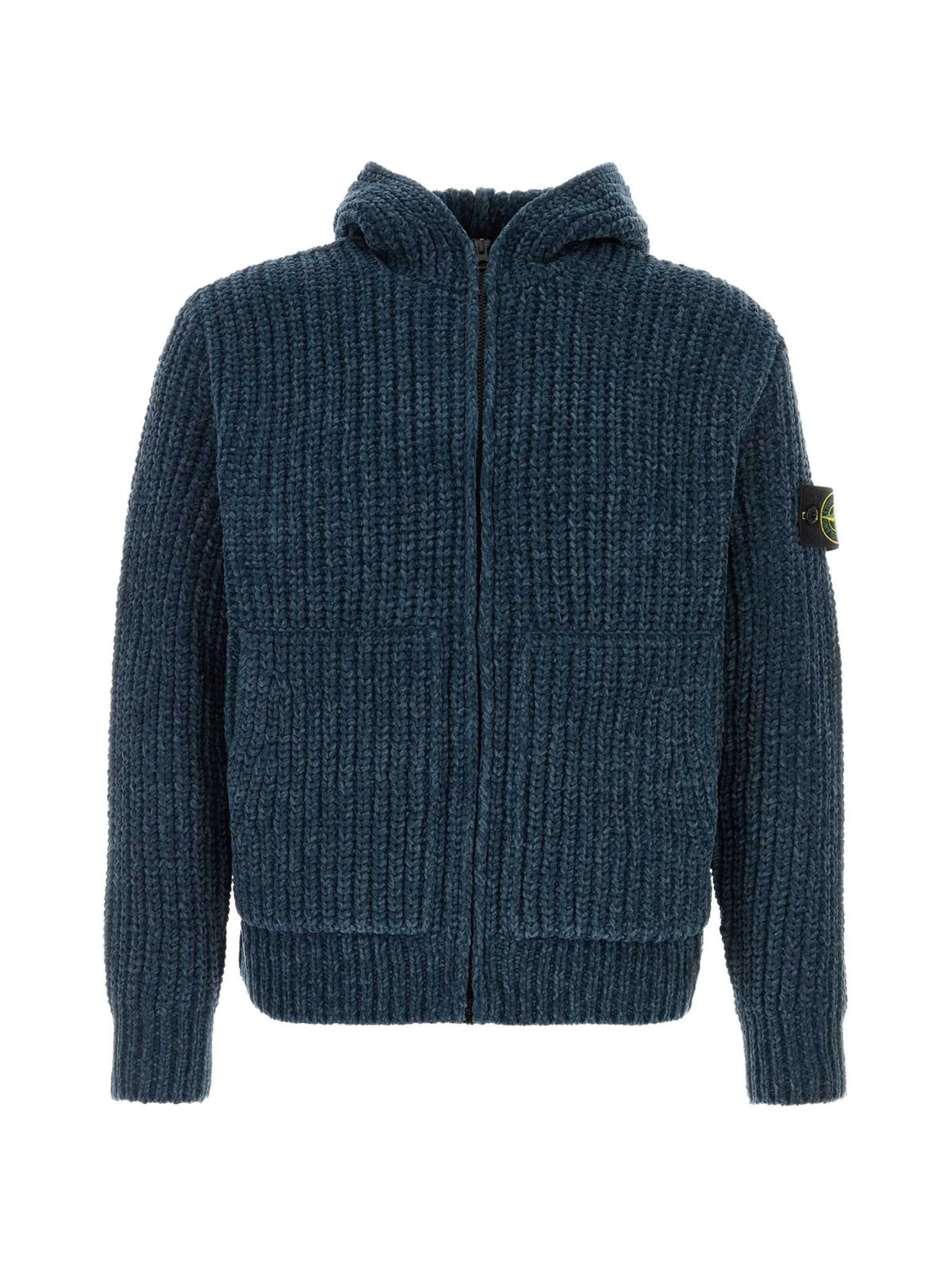 5100065 mouliné cotton-chenille zip-up sweater