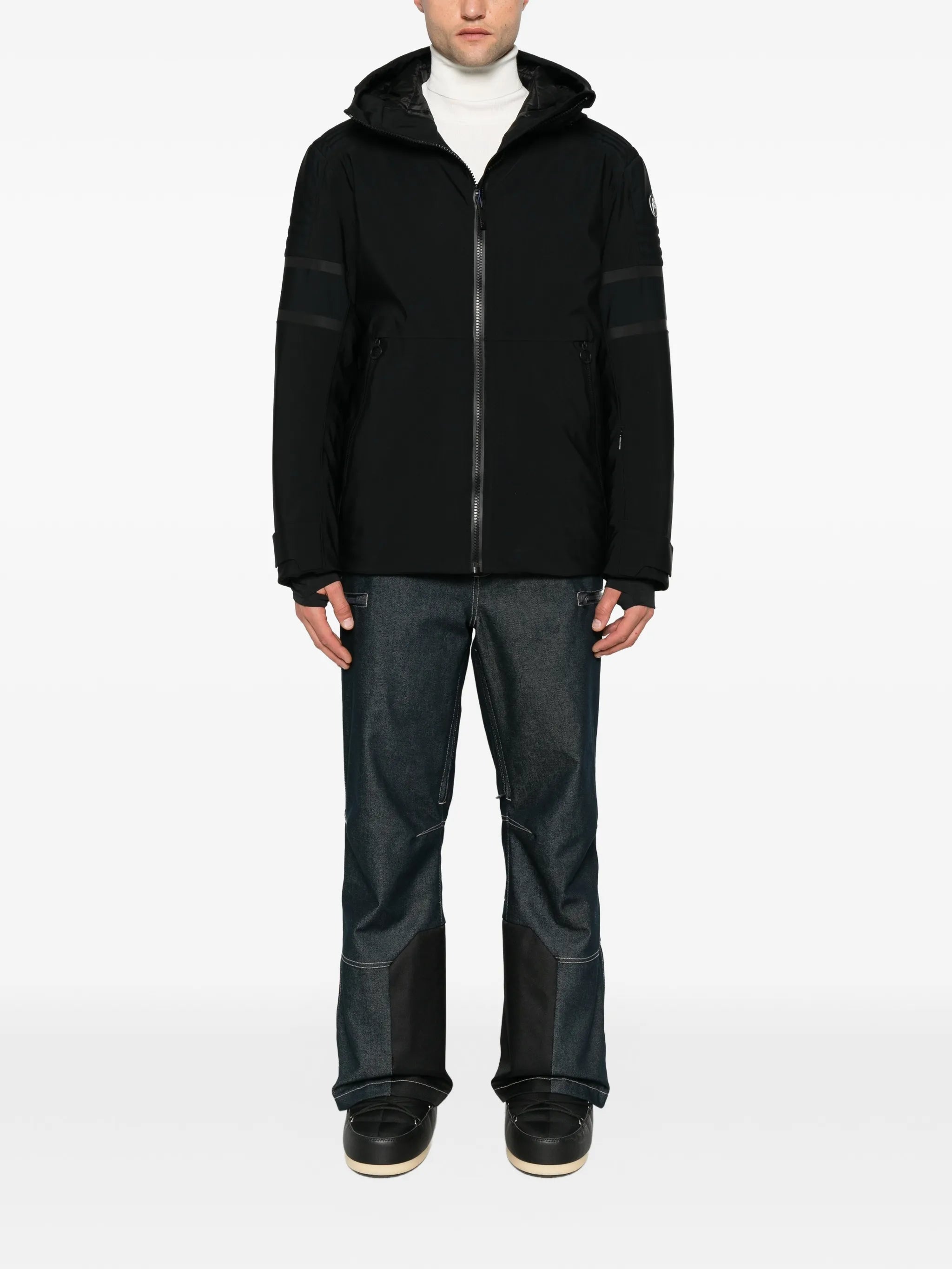 Amwo logo-patch ski jacket
