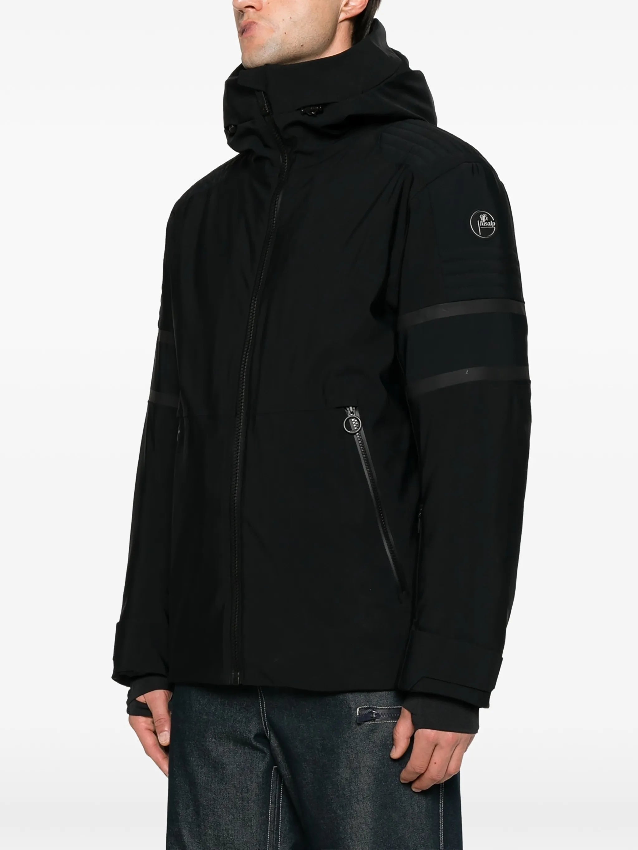 Amwo logo-patch ski jacket