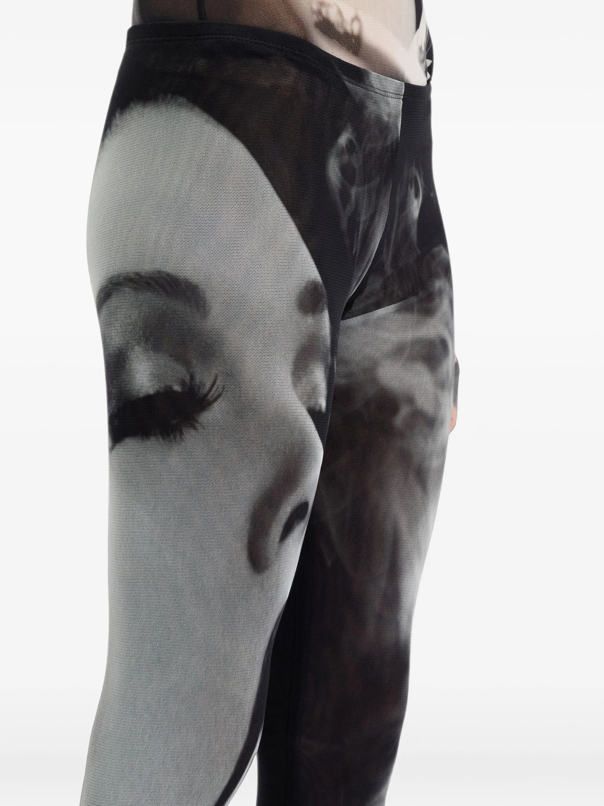 mesh flare pants printed 