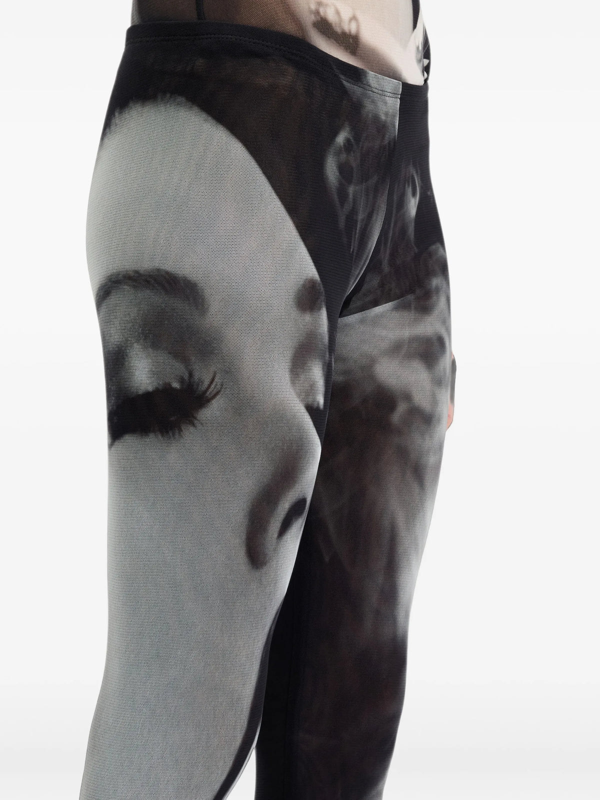 mesh flare pants printed "Smoking Women"
