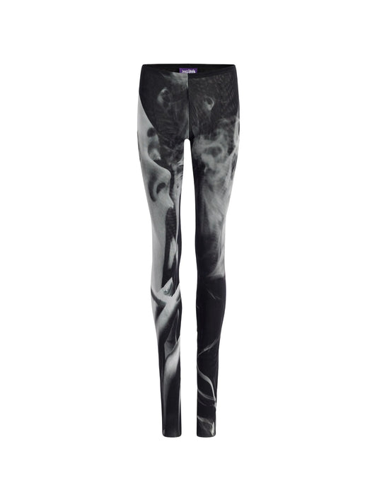 mesh flare pants printed "Smoking Women"
