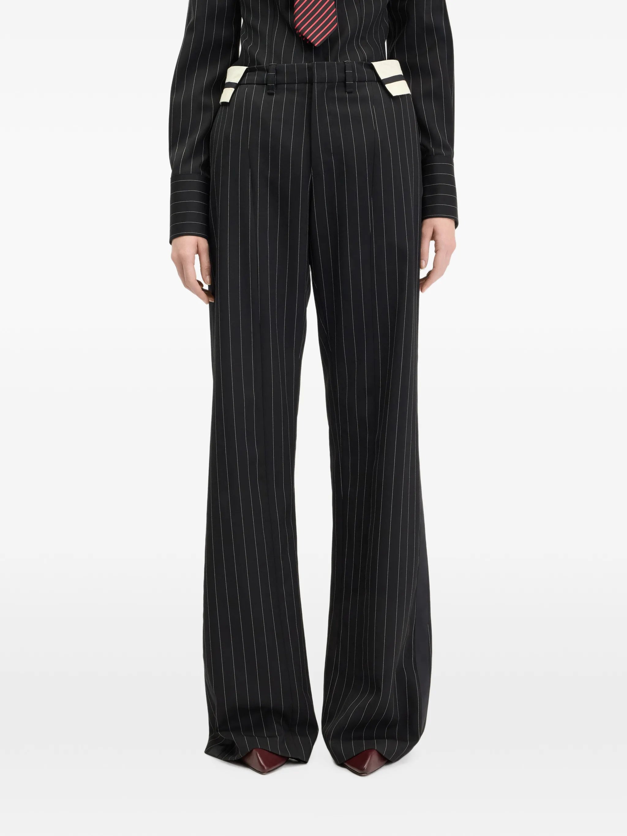 exposed wiastband tailoring trousers
