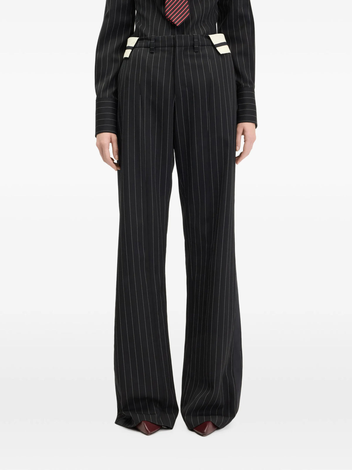 exposed wiastband tailoring trousers