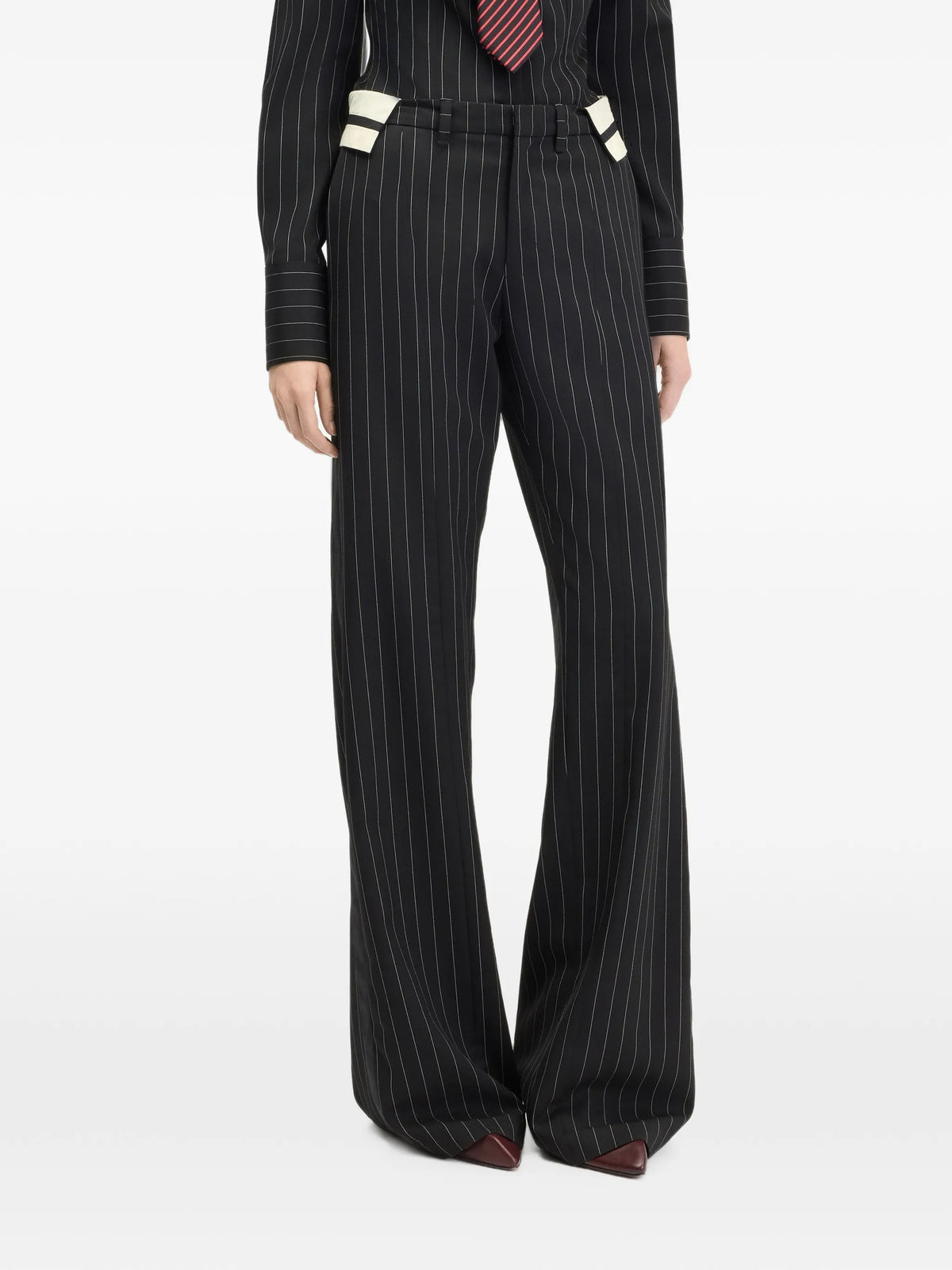 exposed wiastband tailoring trousers