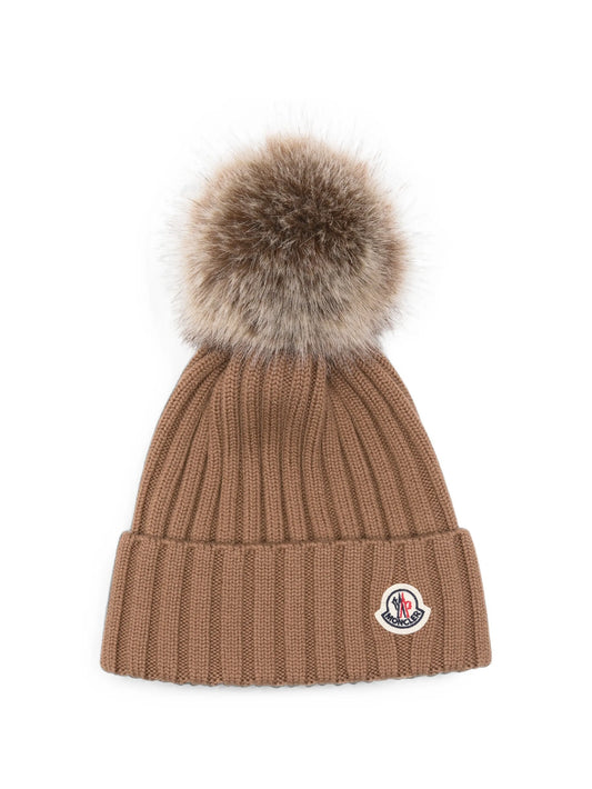 ribbed pompom beanie hat