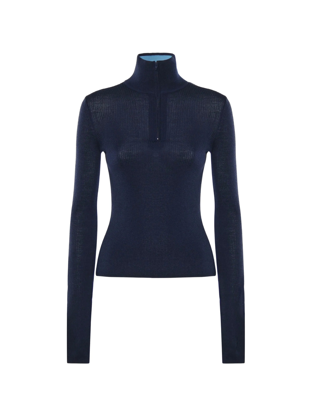 Sade ribbed-knit zip-up sweater