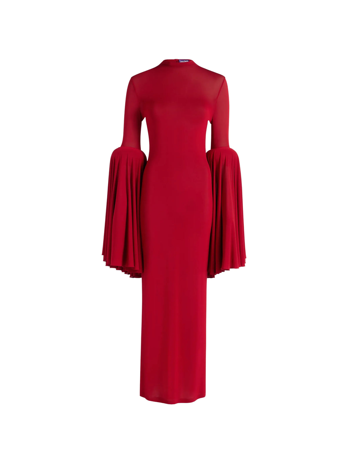 pleated-sleeve long dress