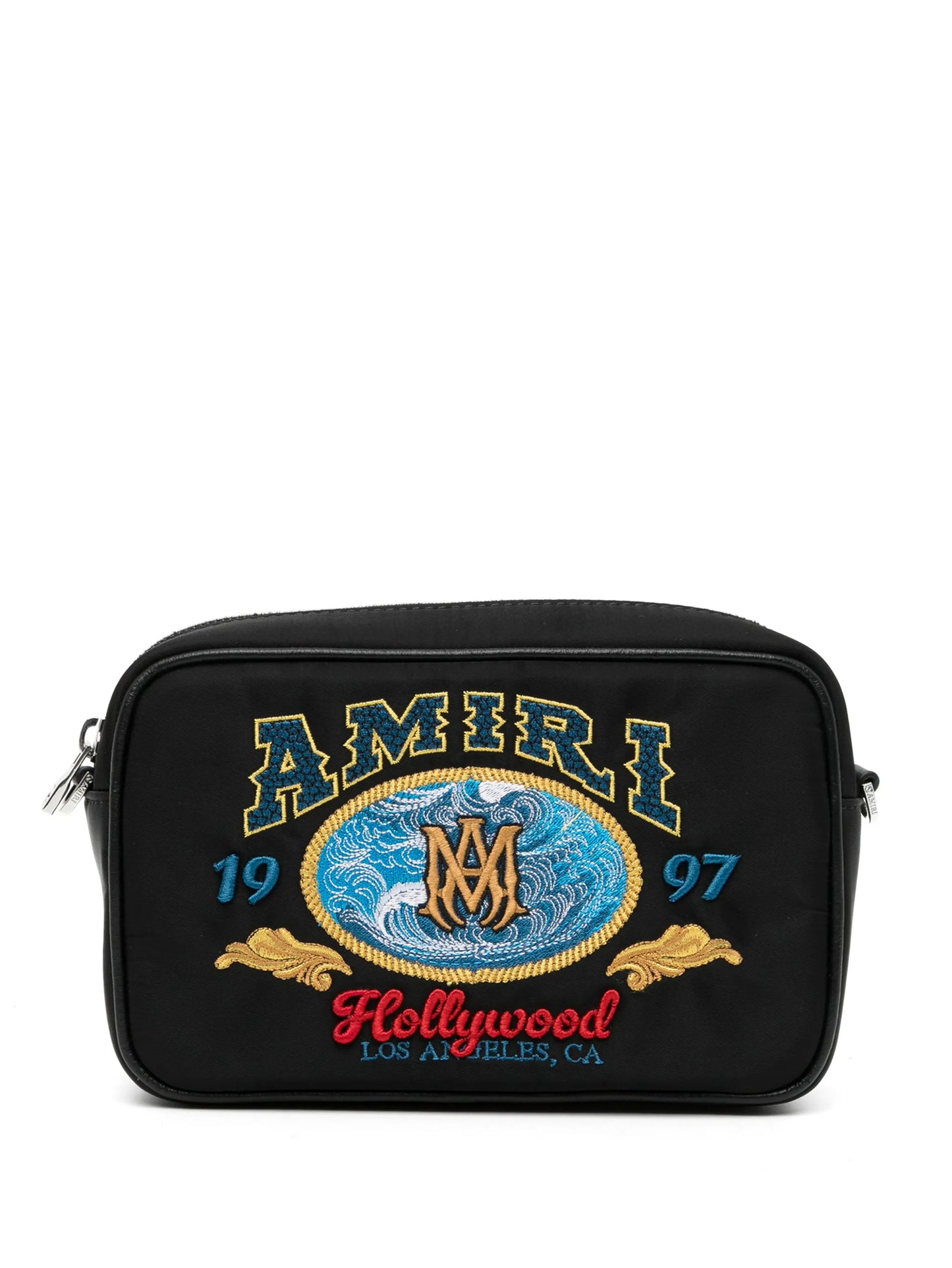 logo-embroidered camera bag