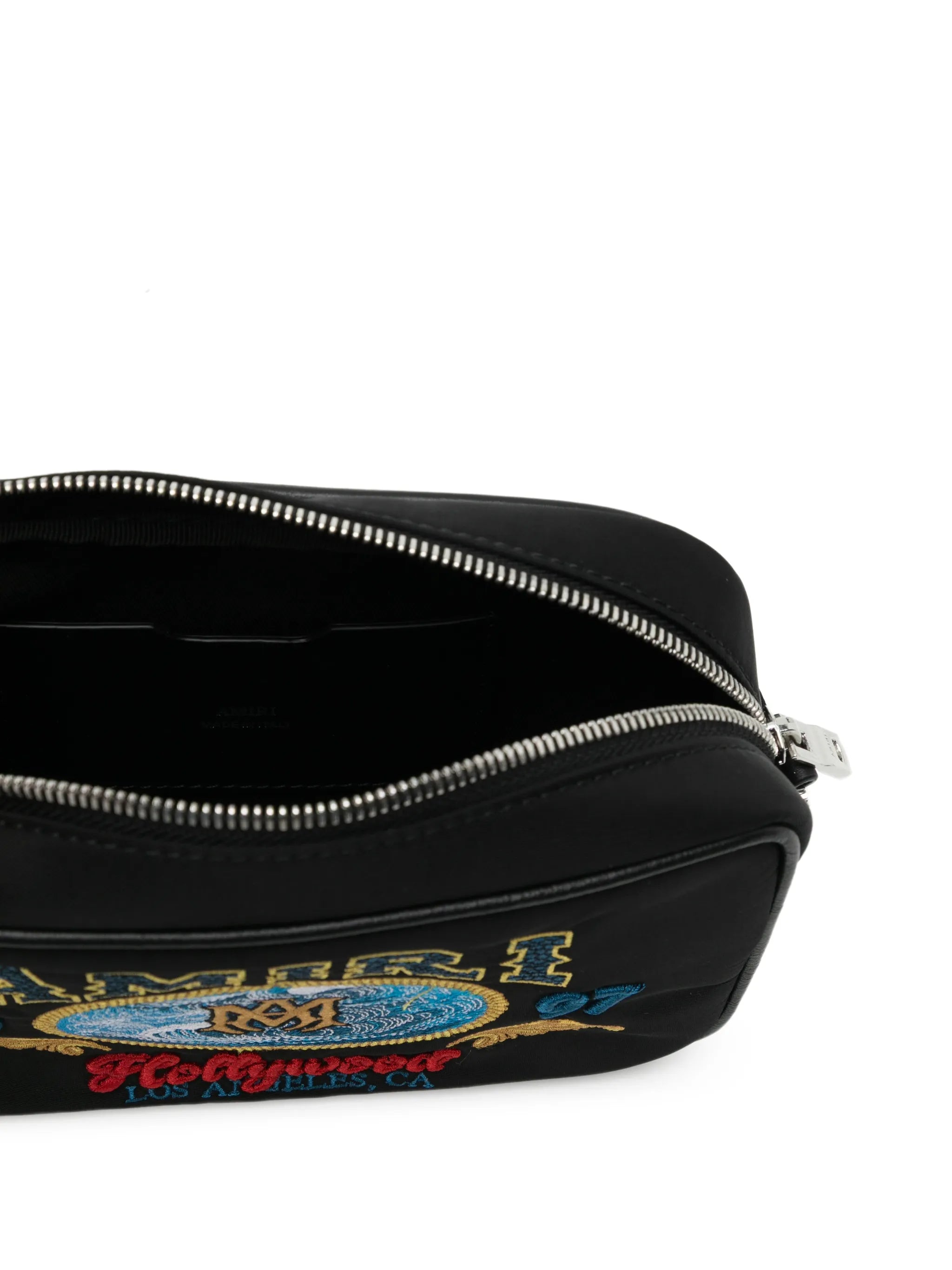logo-embroidered camera bag