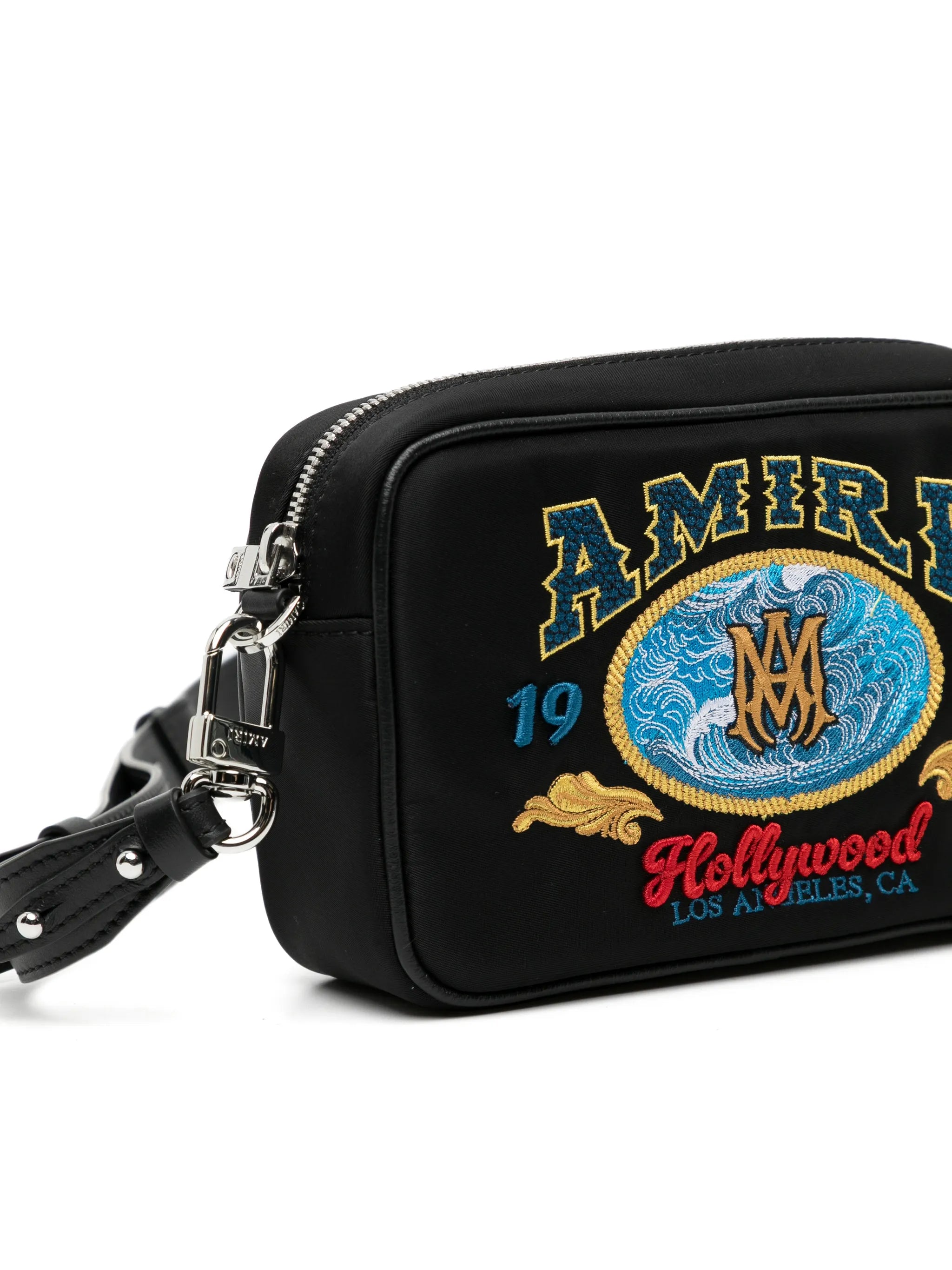 logo-embroidered camera bag