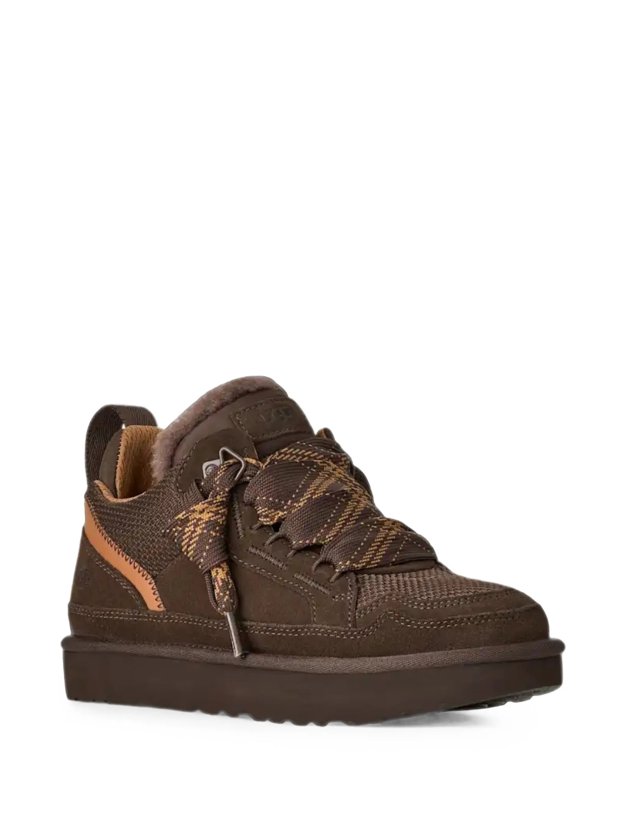 shearling-trim panelled sneakers