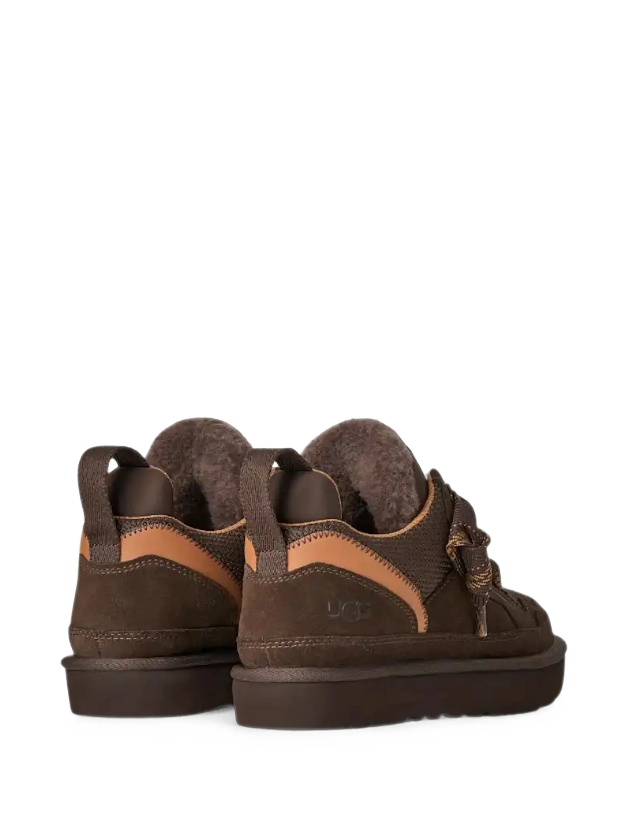 shearling-trim panelled sneakers