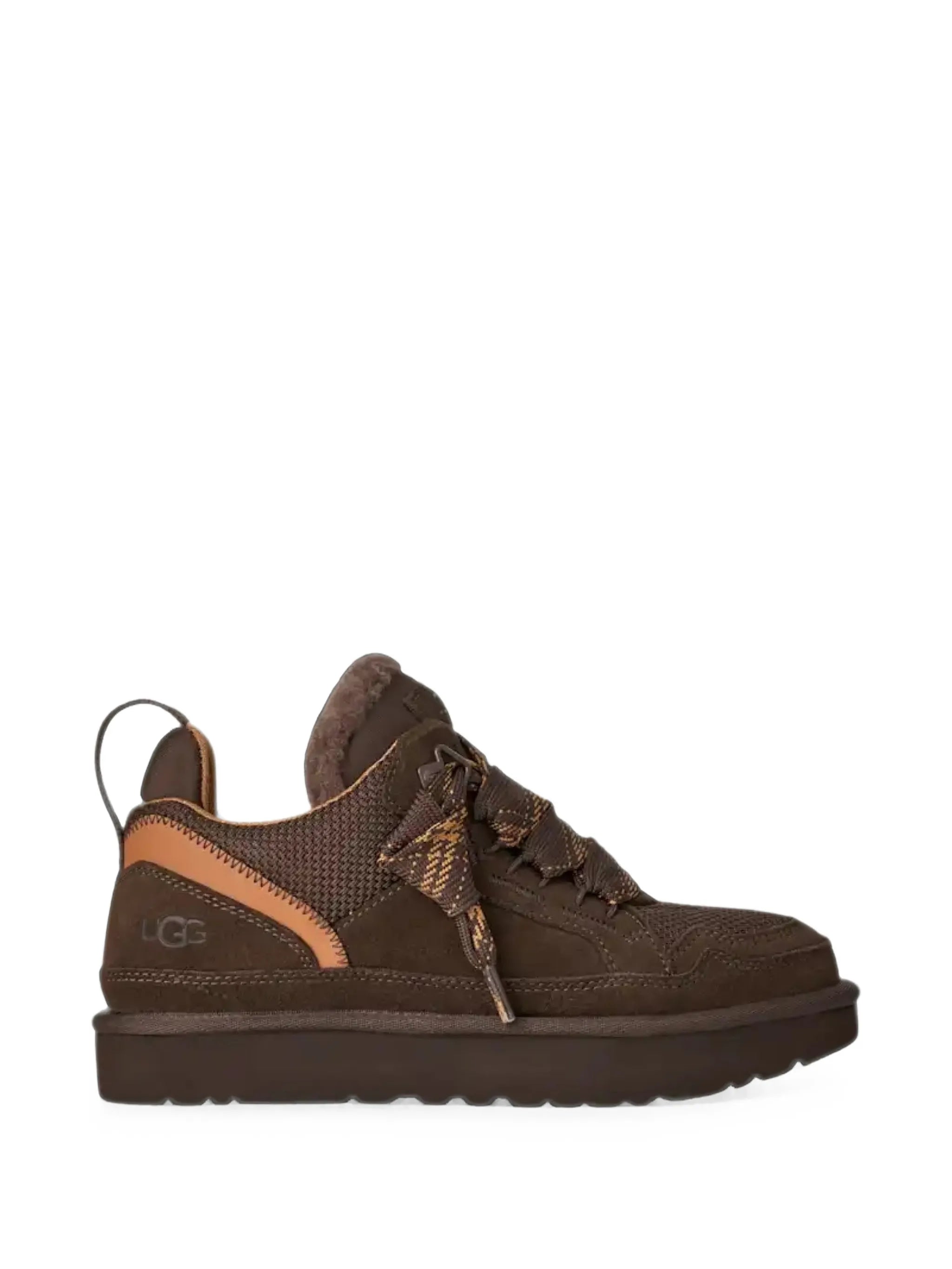 shearling-trim panelled sneakers