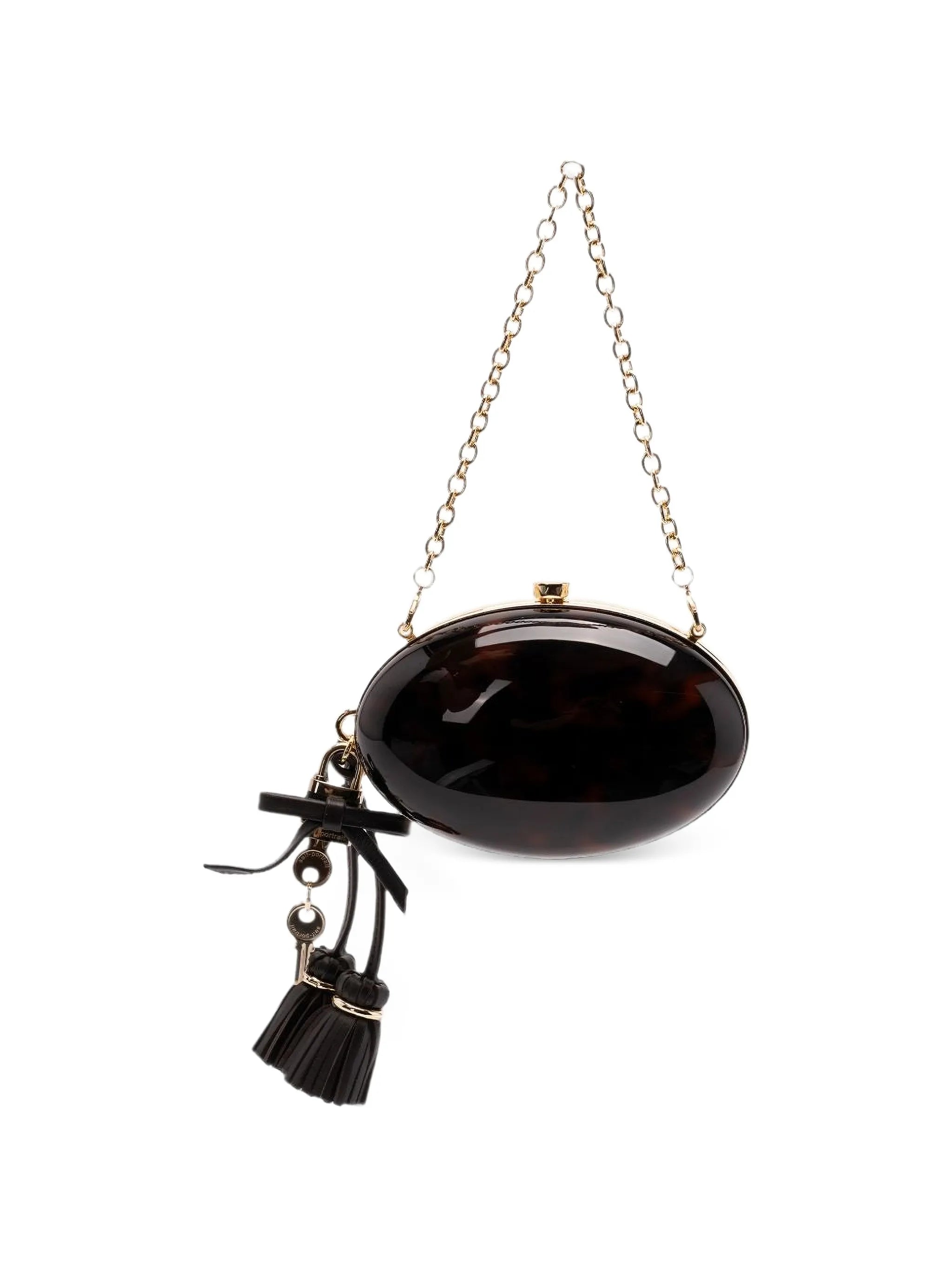 tortoiseshell-effect clutch bag