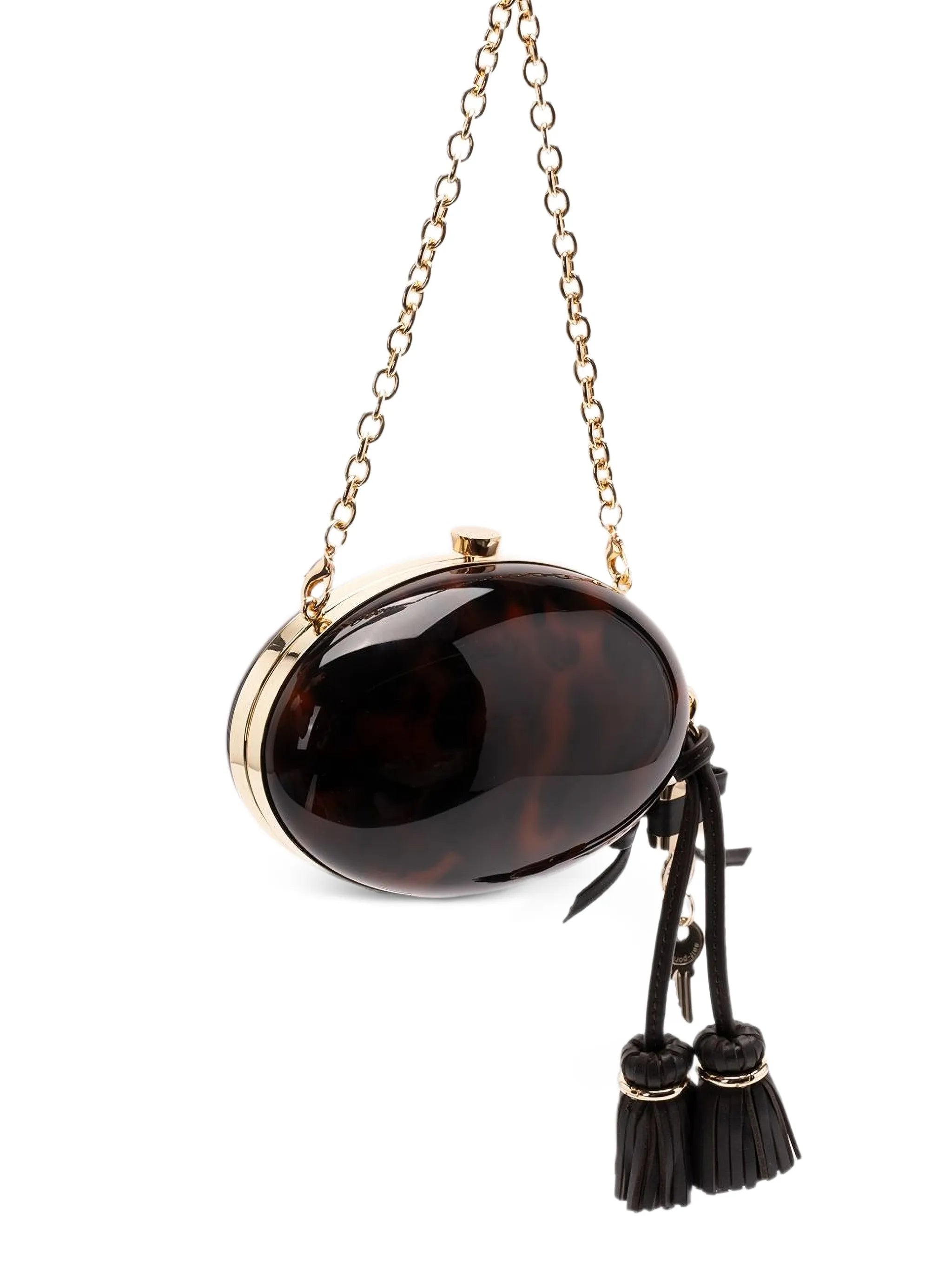 tortoiseshell-effect clutch bag