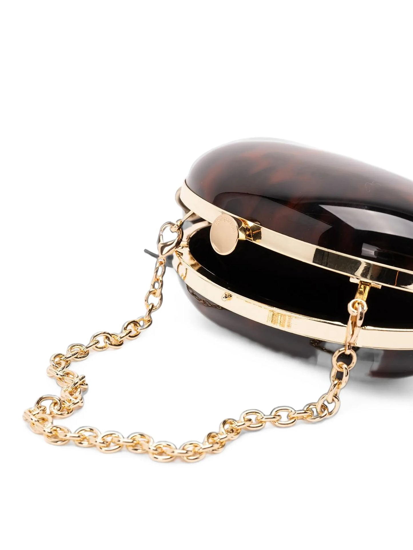 tortoiseshell-effect clutch bag