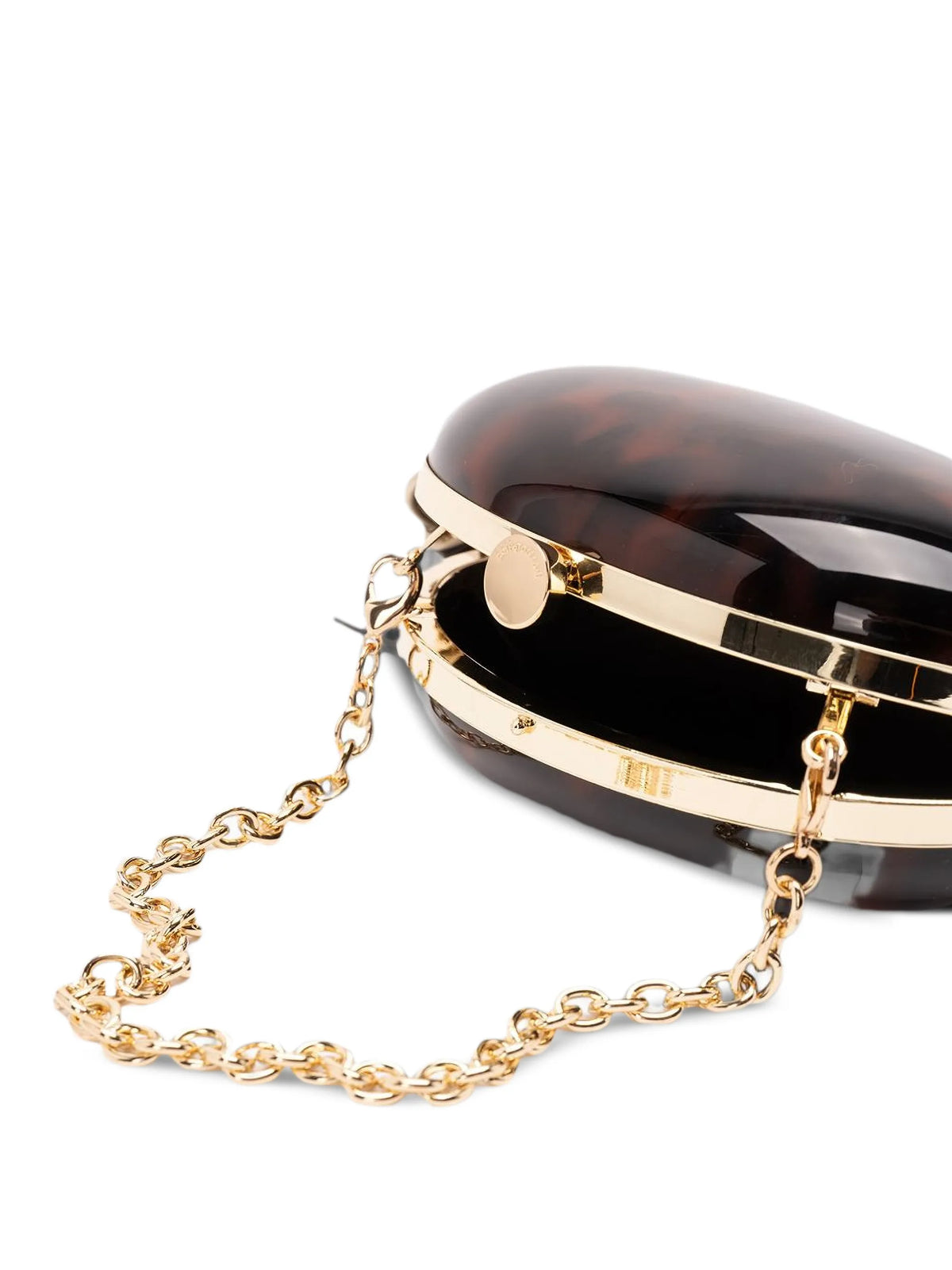tortoiseshell-effect tassel-detail clutch bag