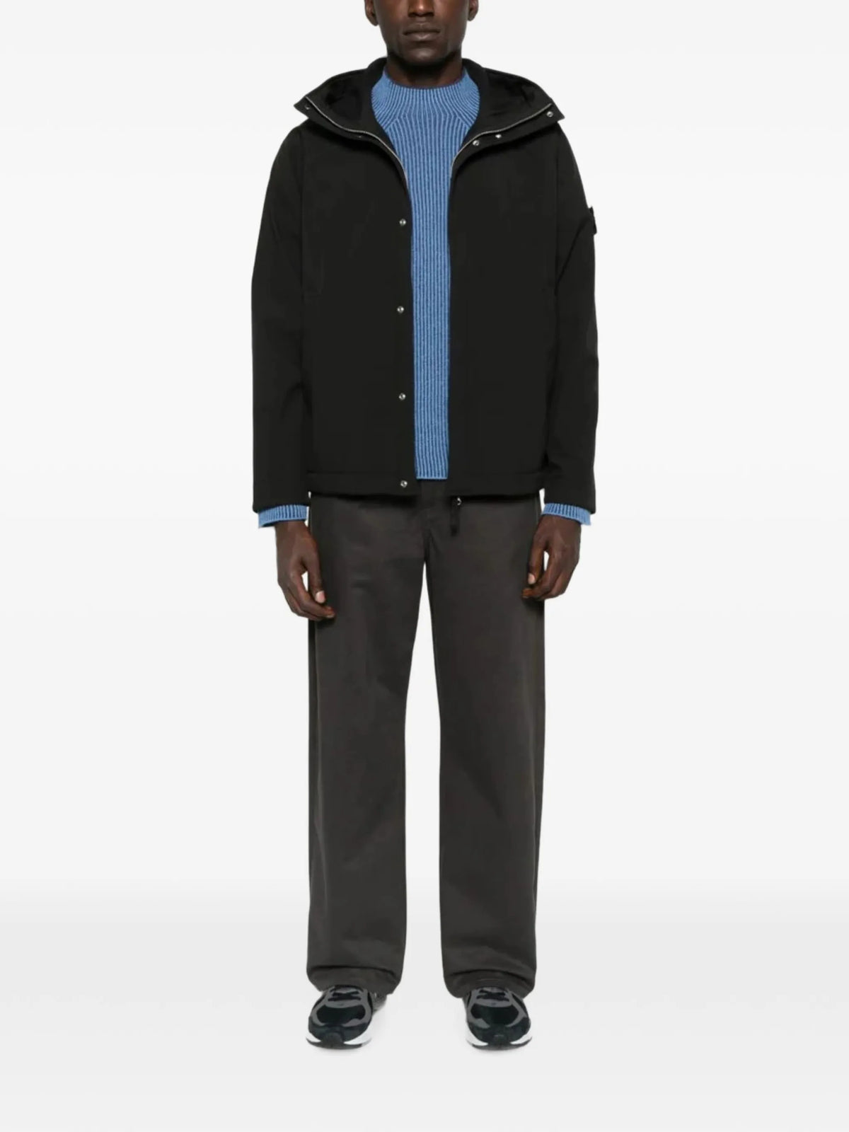 logo-patch hooded jacket