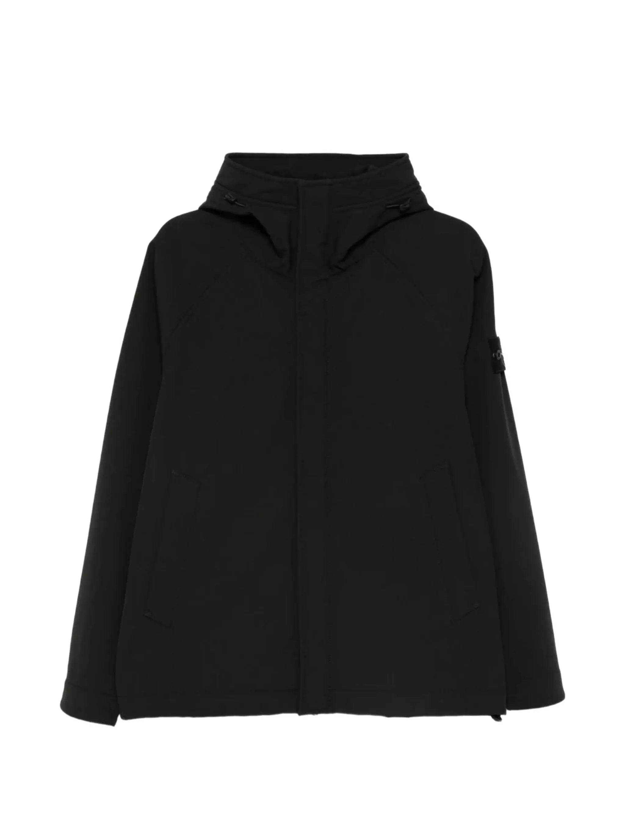 logo-patch hooded jacket