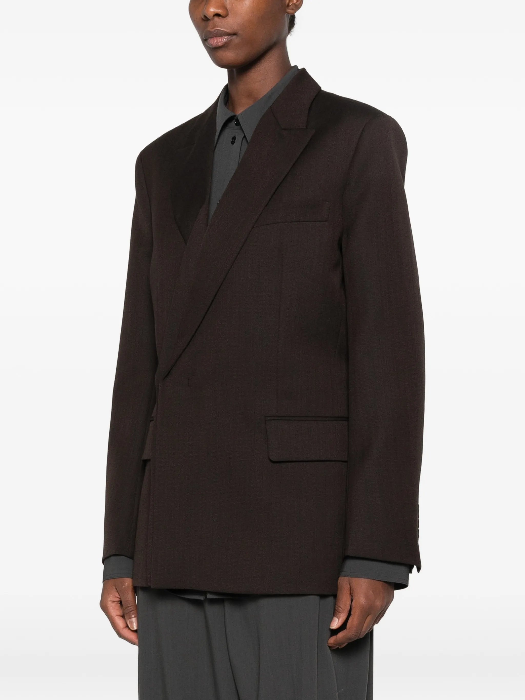 layered double-breasted jacket